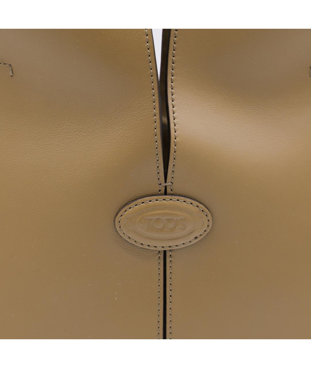 TOD'S Бежевая кожаная сумка тоут, фото 4