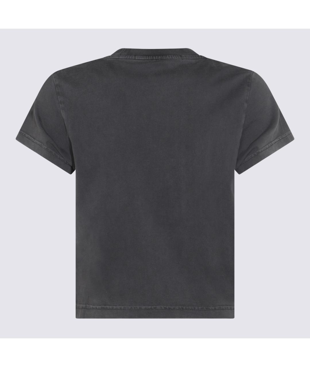 ALEXANDER WANG Антрацитовая хлопковая футболка, фото 2