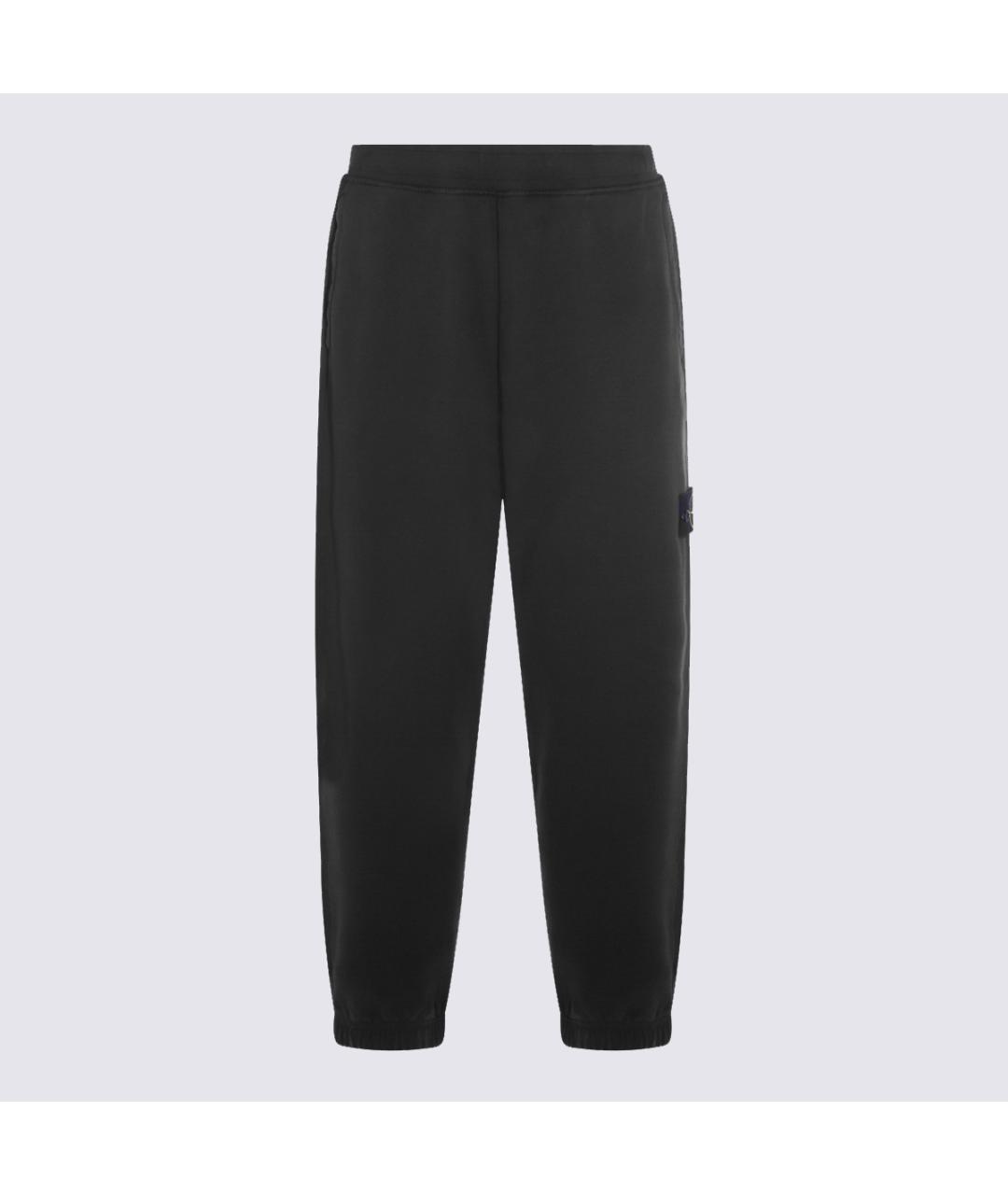 STONE ISLAND Черные хлопковые повседневные брюки, фото 3