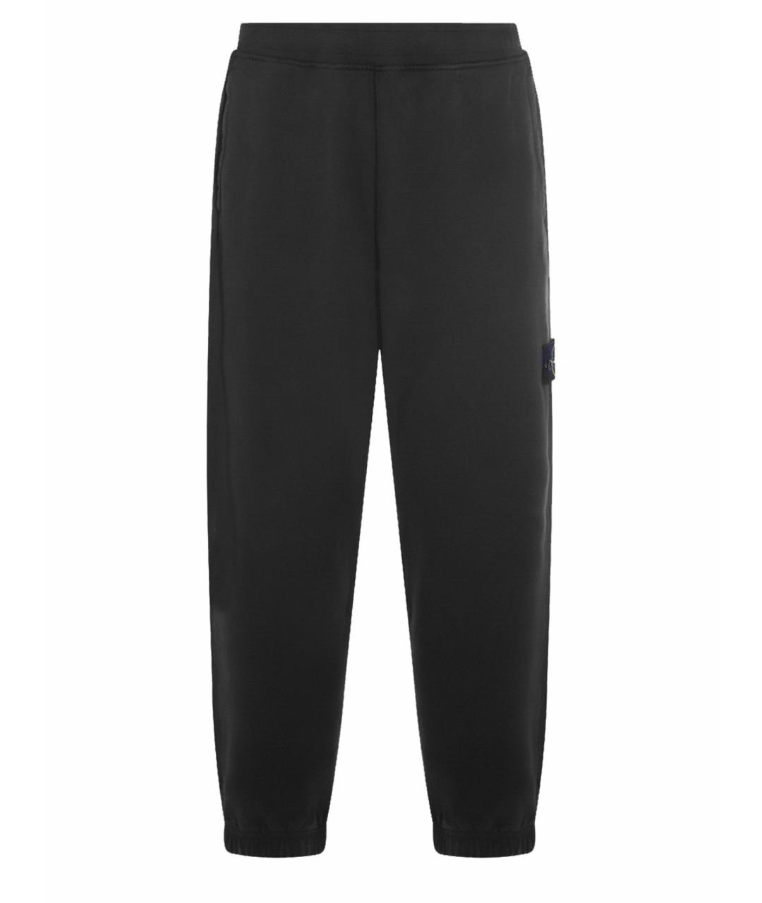 STONE ISLAND Черные хлопковые повседневные брюки, фото 1