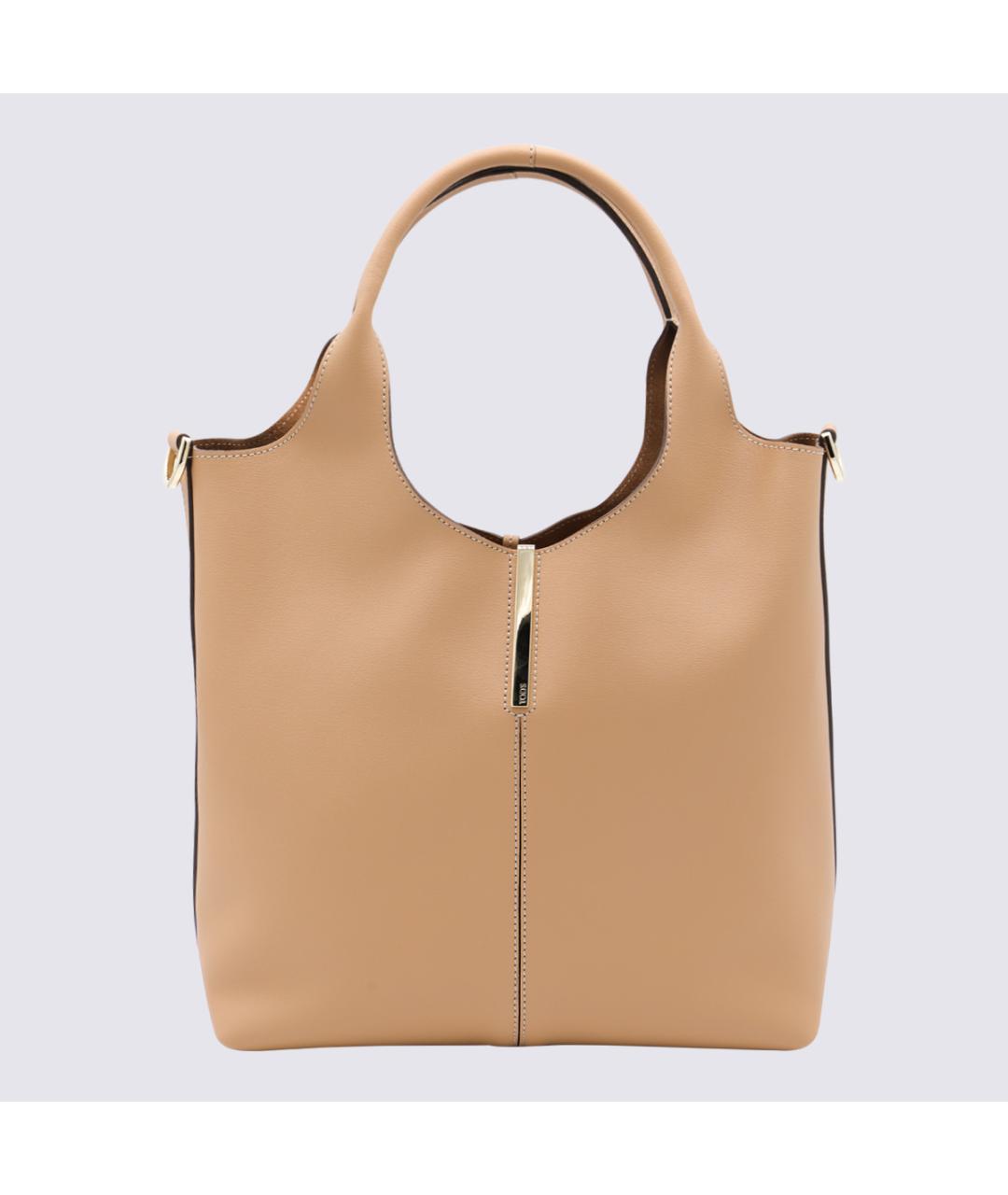 TOD'S Бежевая кожаная сумка тоут, фото 5
