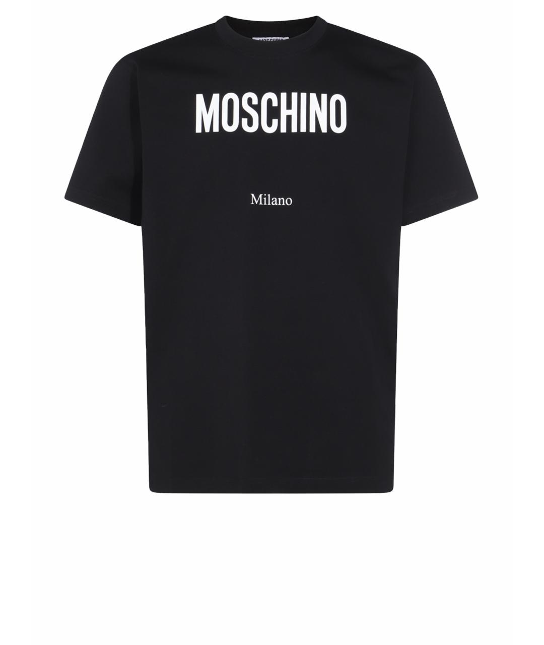 MOSCHINO Черная хлопковая футболка, фото 1