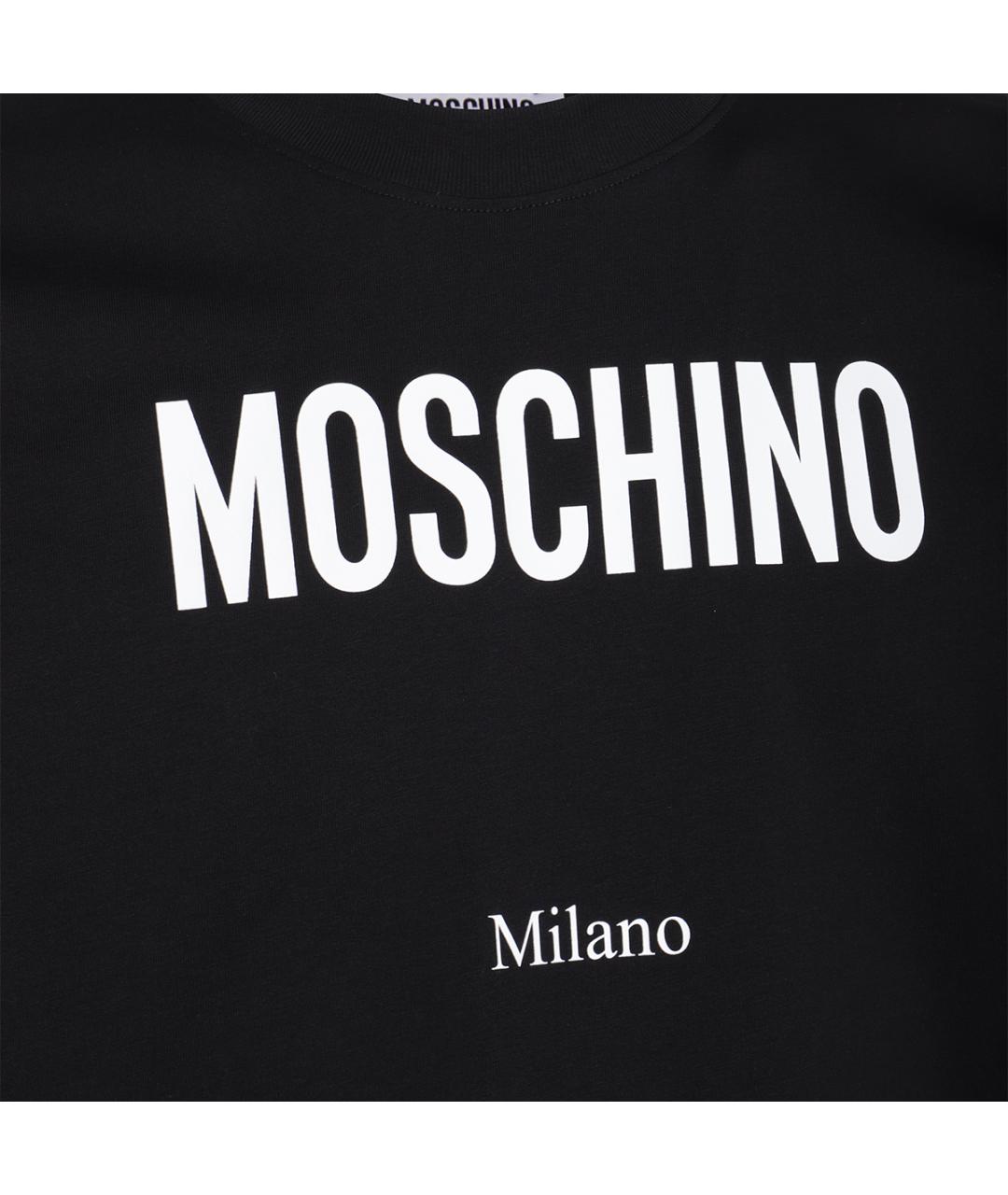 MOSCHINO Черная хлопковая футболка, фото 3