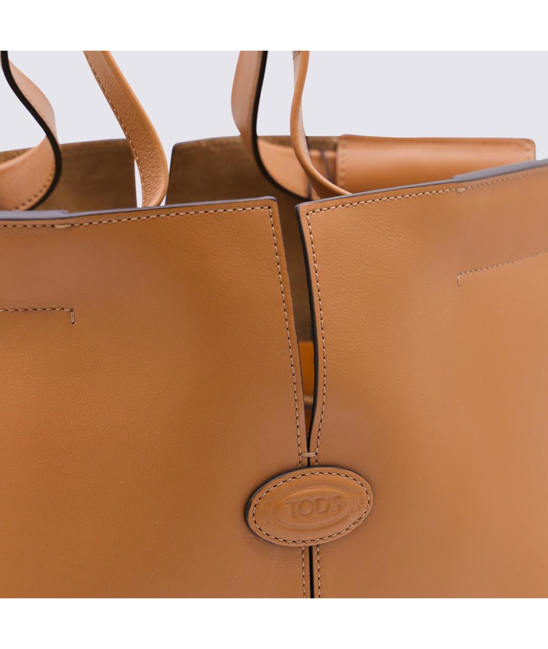 TOD'S Коричневая кожаная сумка тоут, фото 4