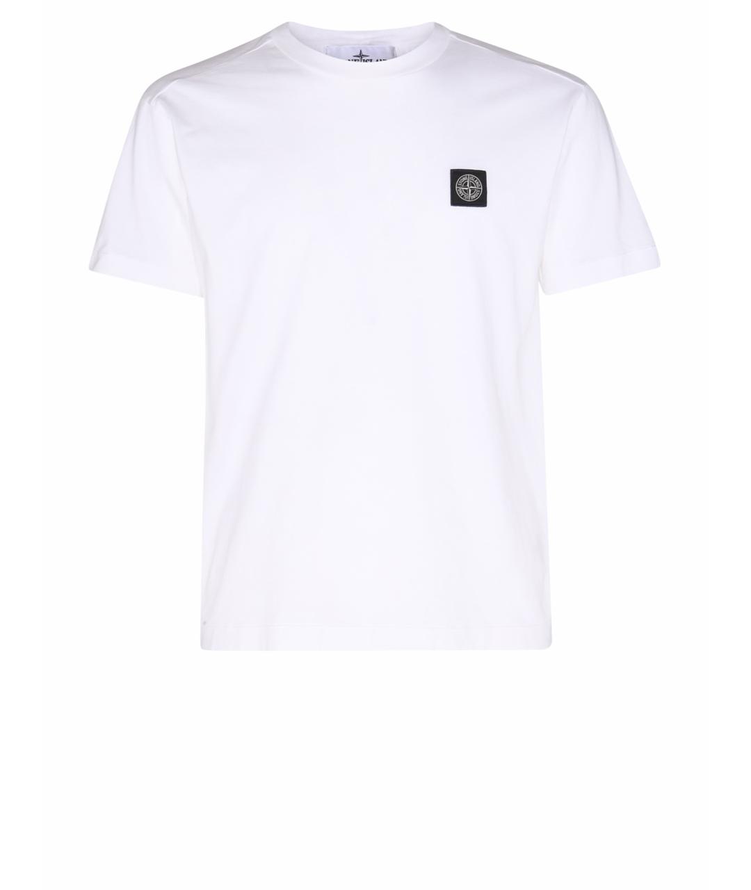 STONE ISLAND Белая хлопковая футболка, фото 1
