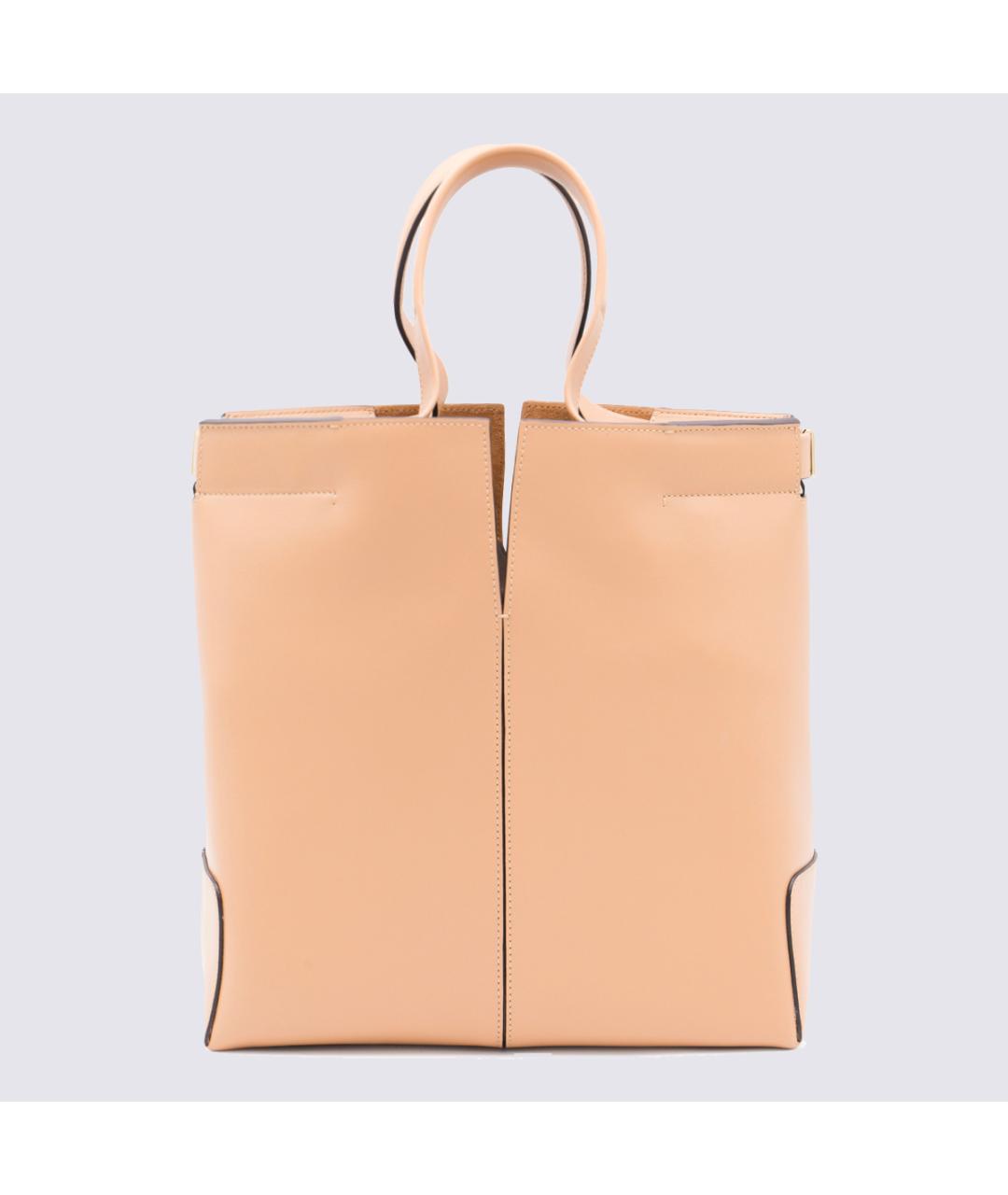 TOD'S Бежевая кожаная сумка тоут, фото 3