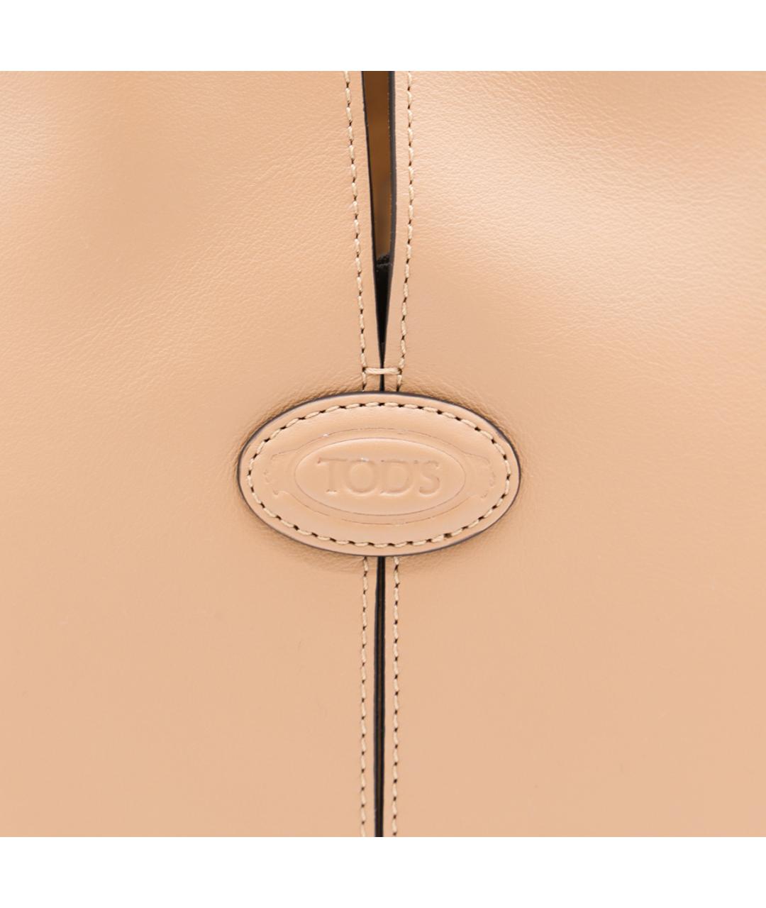 TOD'S Бежевая кожаная сумка тоут, фото 4