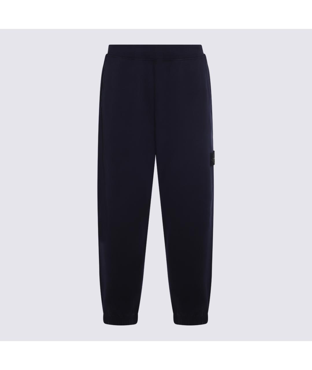 STONE ISLAND Темно-синие хлопковые повседневные брюки, фото 4