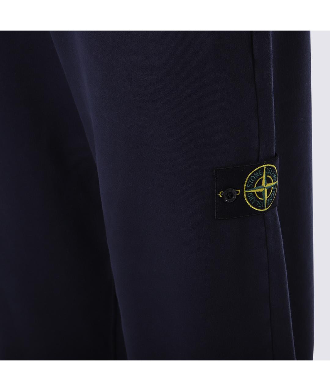 STONE ISLAND Темно-синие хлопковые повседневные брюки, фото 3