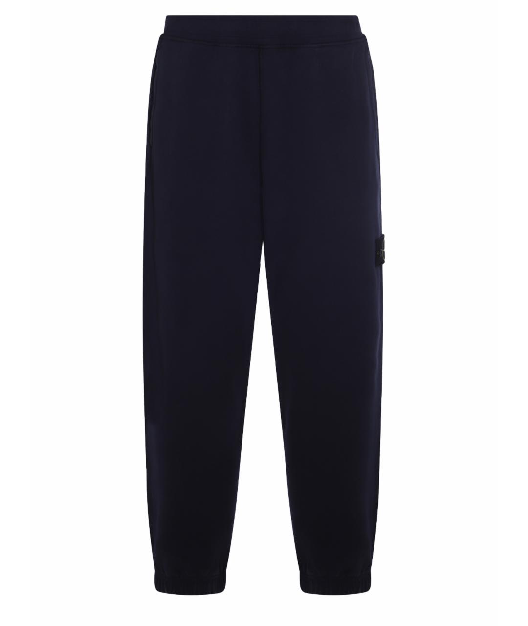STONE ISLAND Темно-синие хлопковые повседневные брюки, фото 1
