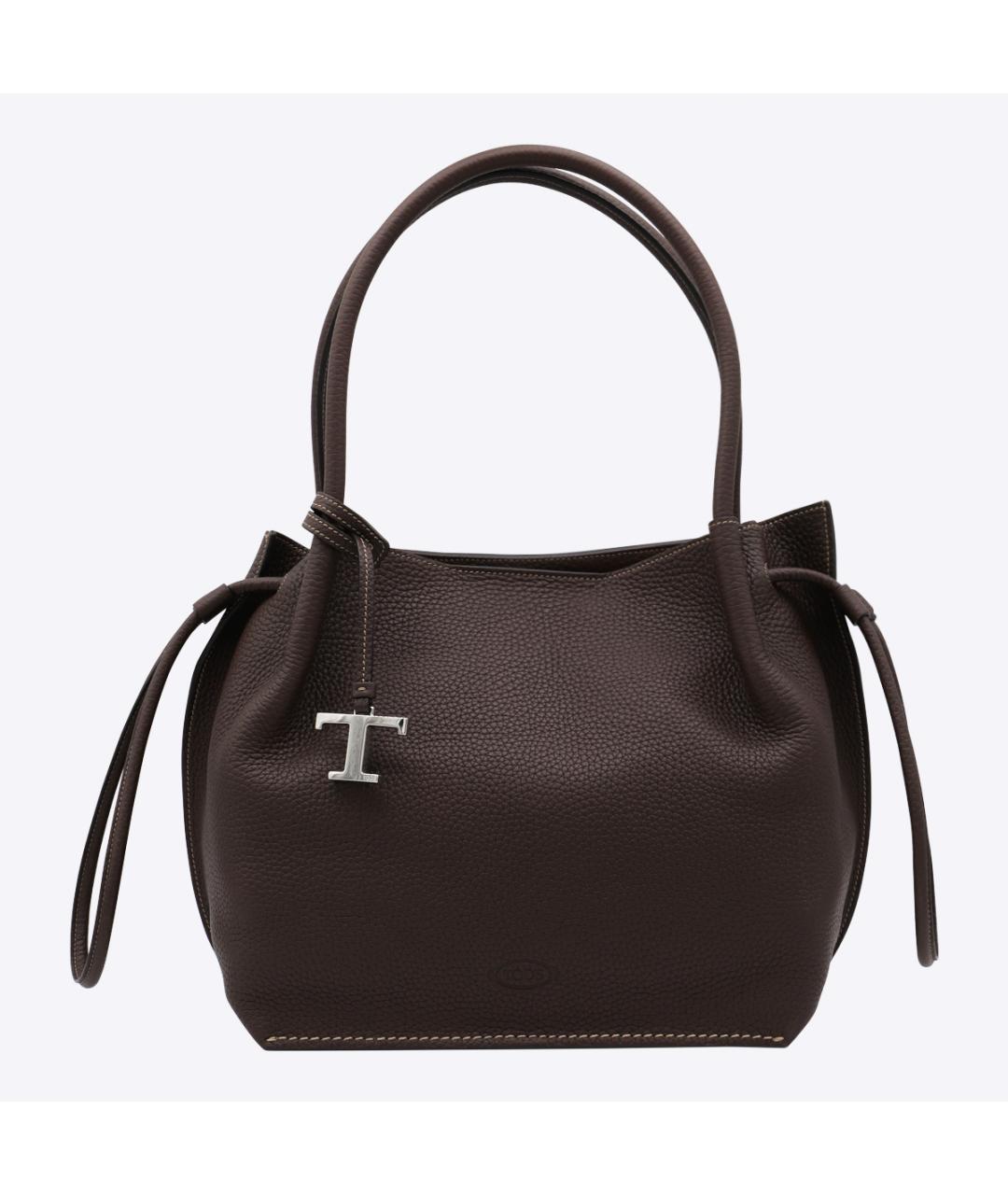 TOD'S Коричневая кожаная сумка тоут, фото 5