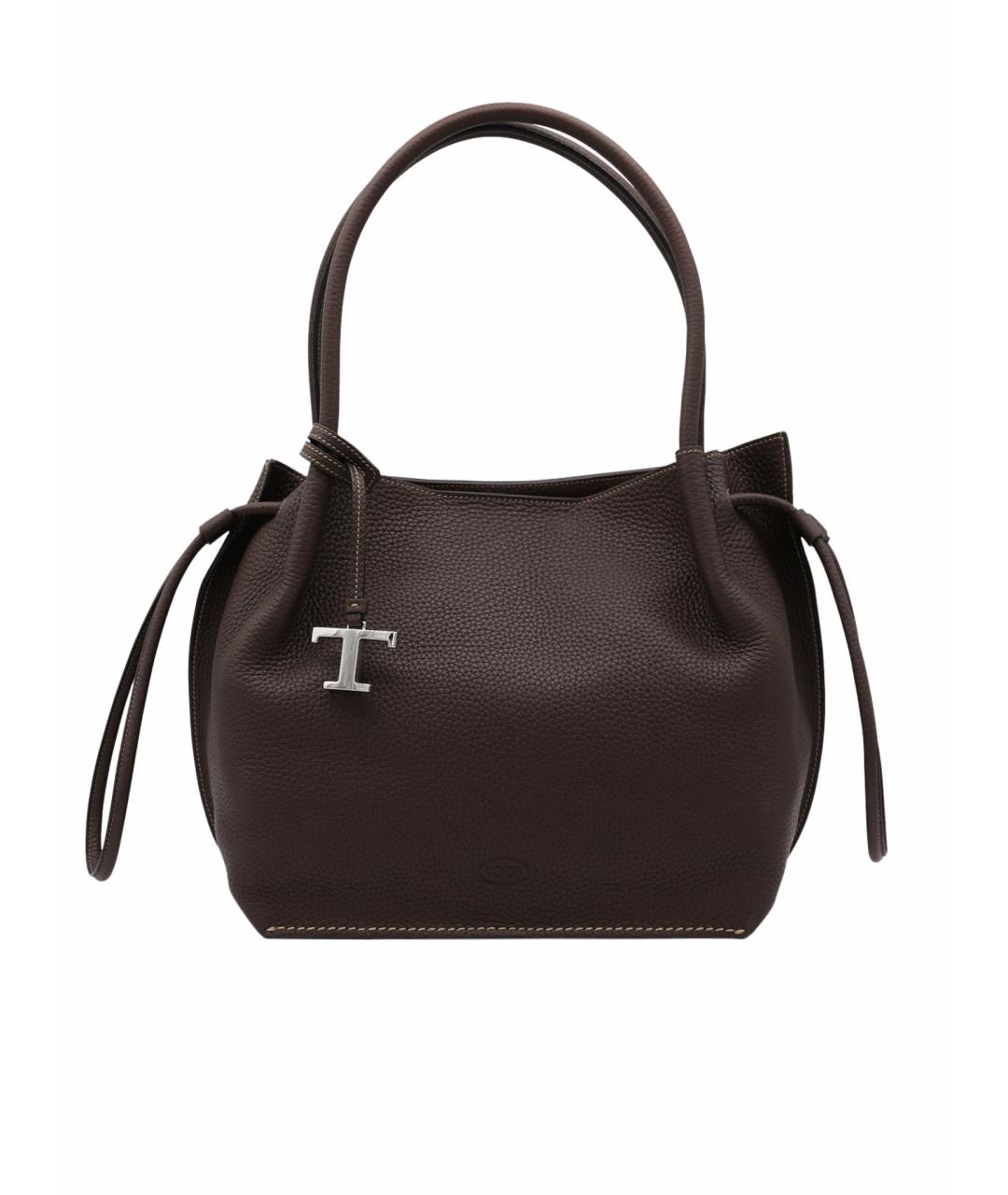 TOD'S Коричневая кожаная сумка тоут, фото 1