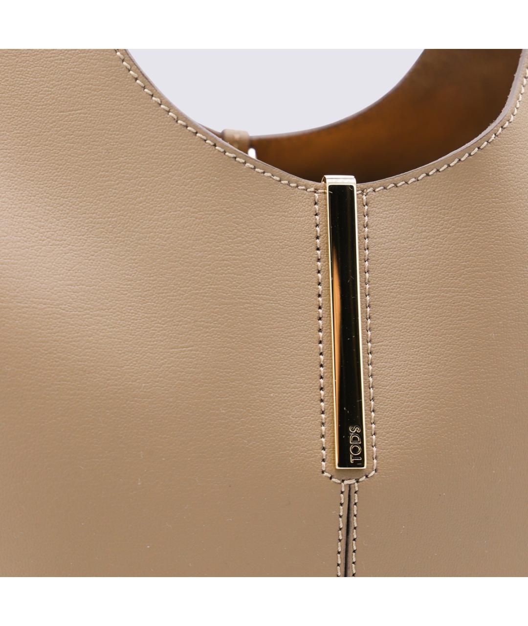 TOD'S Бежевая кожаная сумка тоут, фото 4