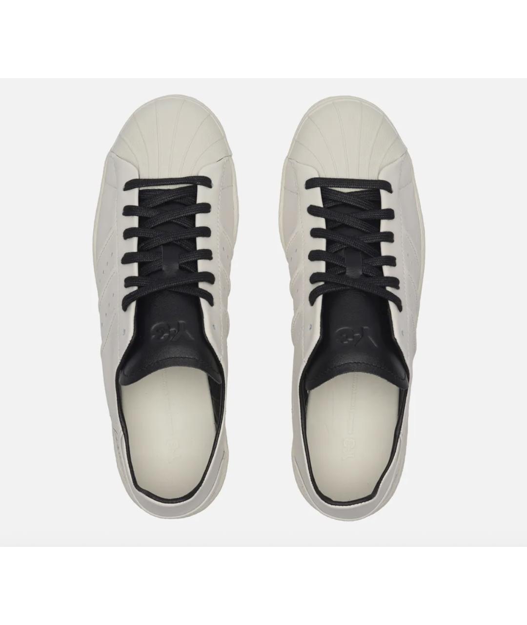 Y-3 Серые кожаные низкие кроссовки / кеды, фото 3