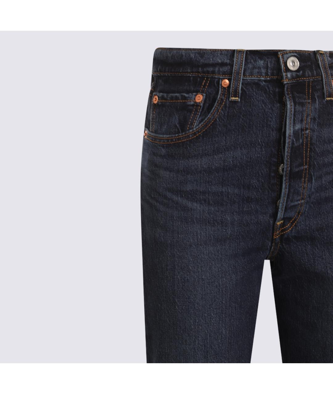 LEVI'S Темно-синие хлопковые прямые джинсы, фото 3