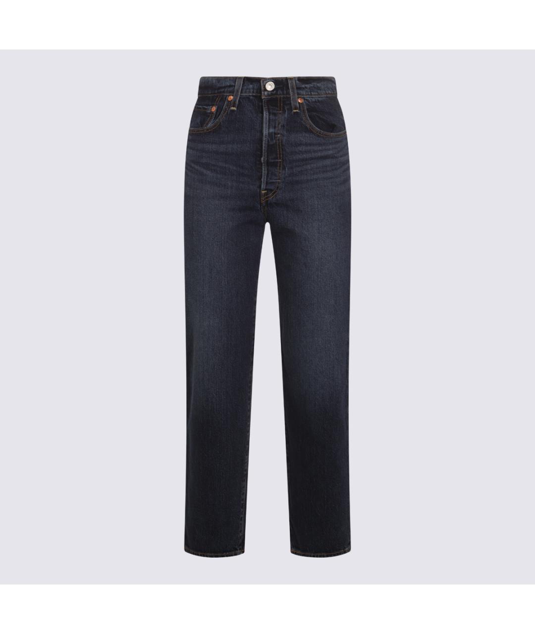 LEVI'S Темно-синие хлопковые прямые джинсы, фото 4