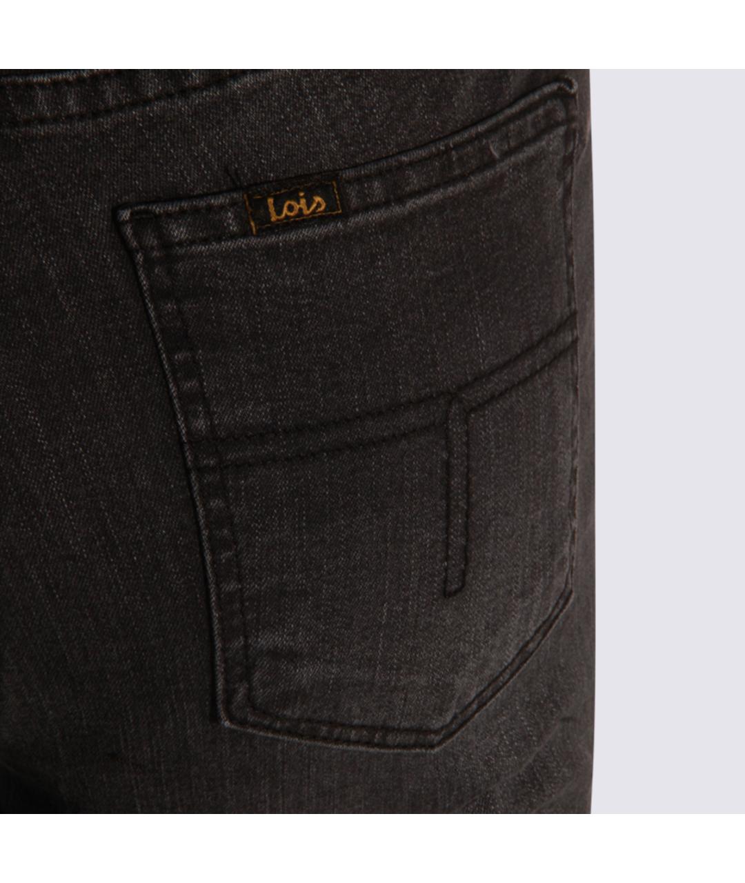 LOIS JEANS Антрацитовые хлопковые прямые джинсы, фото 4