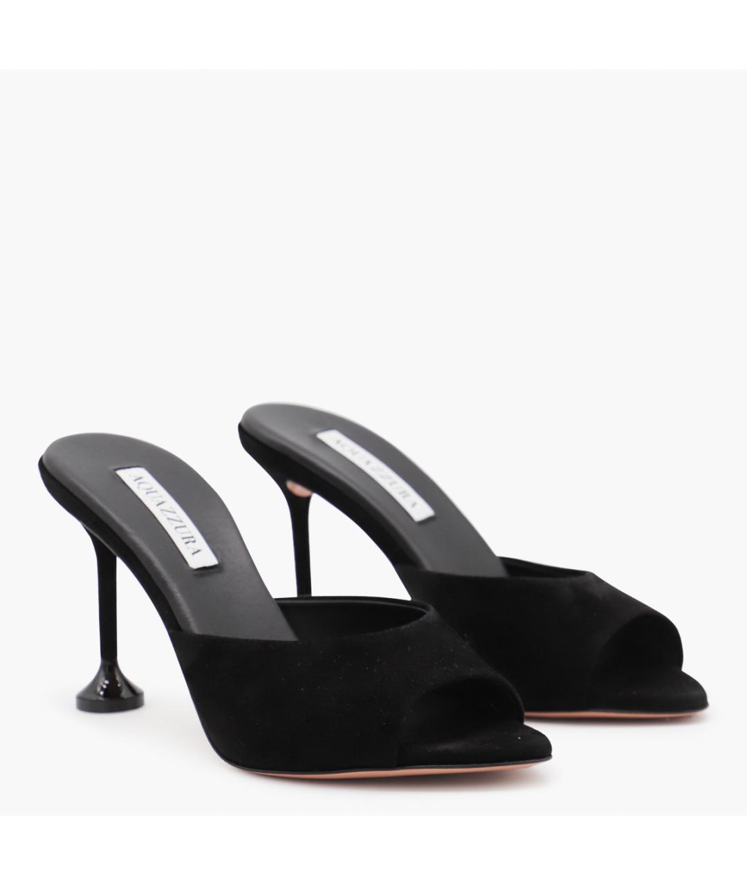 AQUAZZURA Черные замшевые босоножки, фото 2