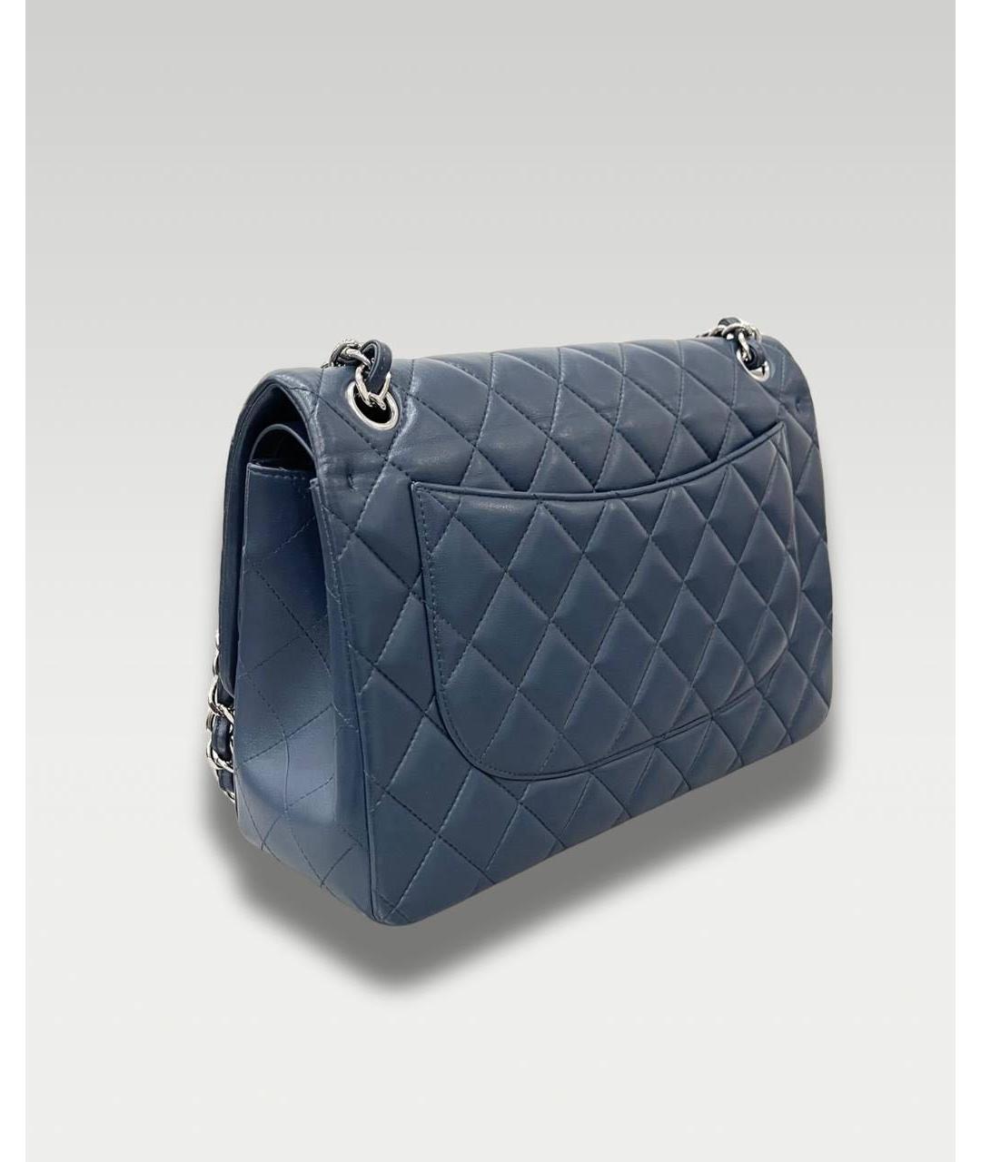 CHANEL Темно-синяя кожаная сумка через плечо, фото 2