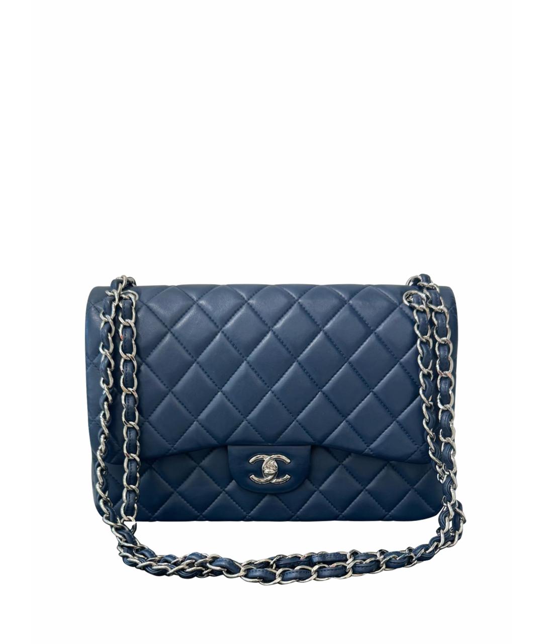 CHANEL Темно-синяя кожаная сумка через плечо, фото 1