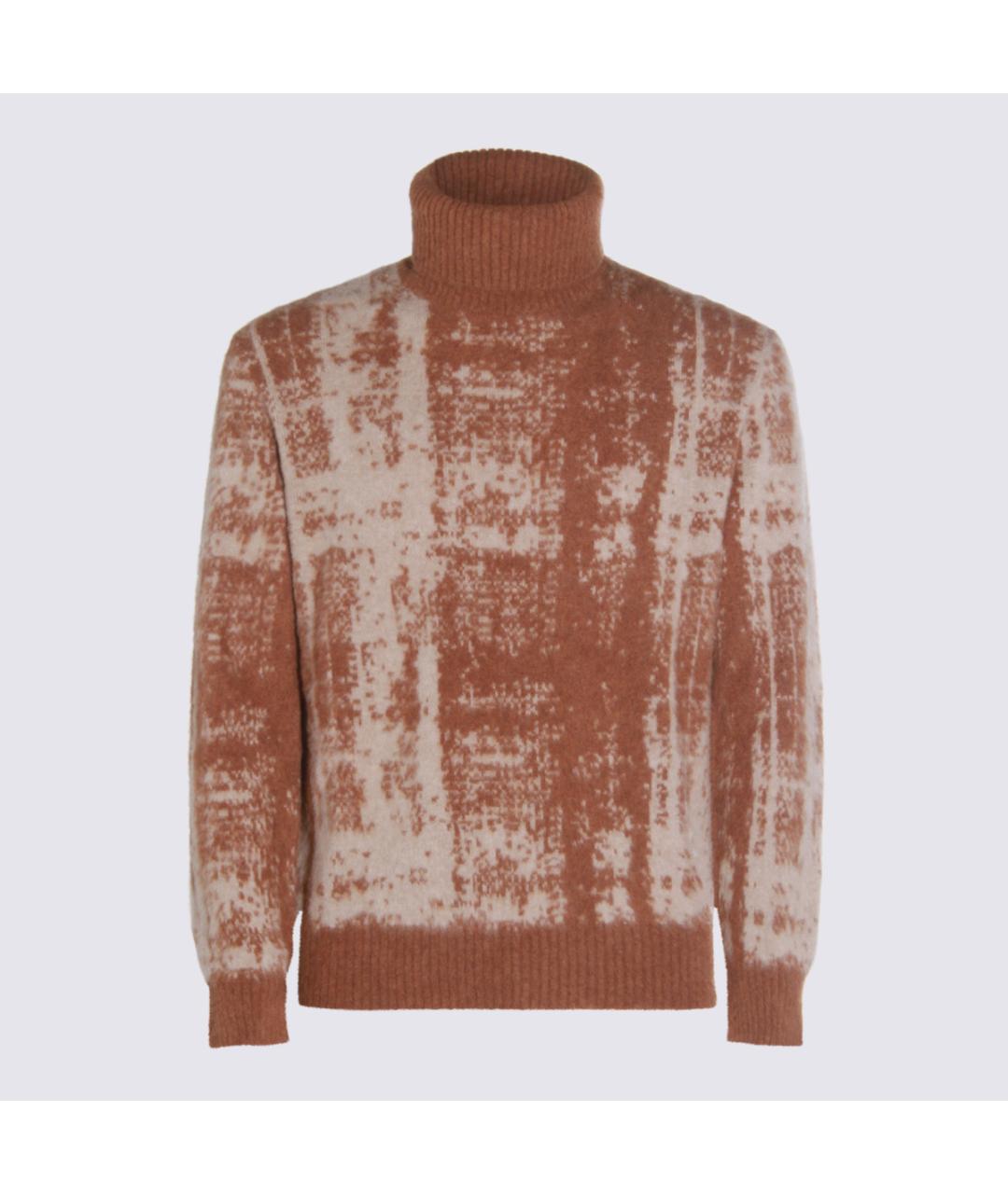 PIACENZA CASHMERE Коричневый шерстяной джемпер / свитер, фото 5