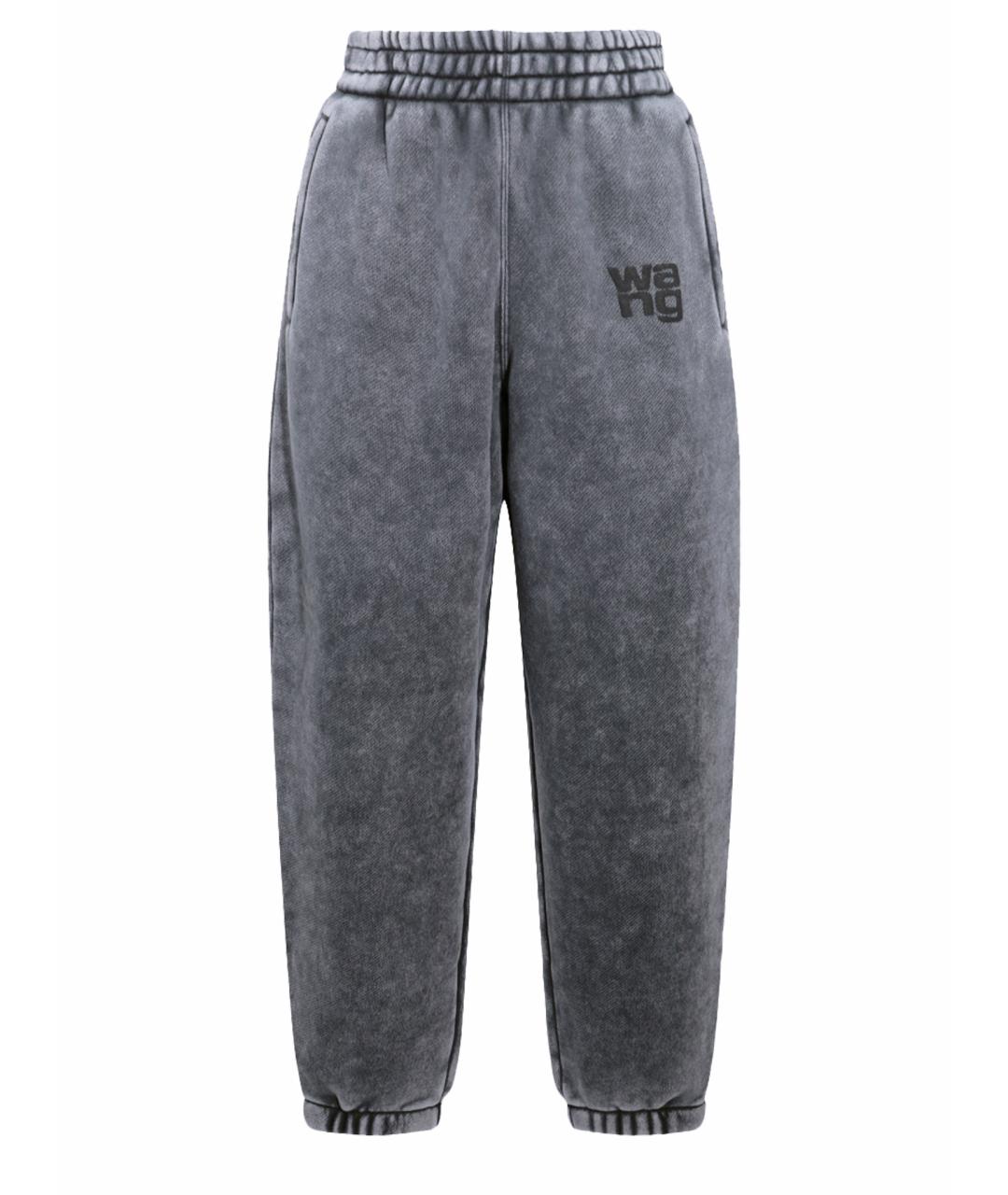 ALEXANDER WANG Серые хлопковые прямые брюки, фото 1