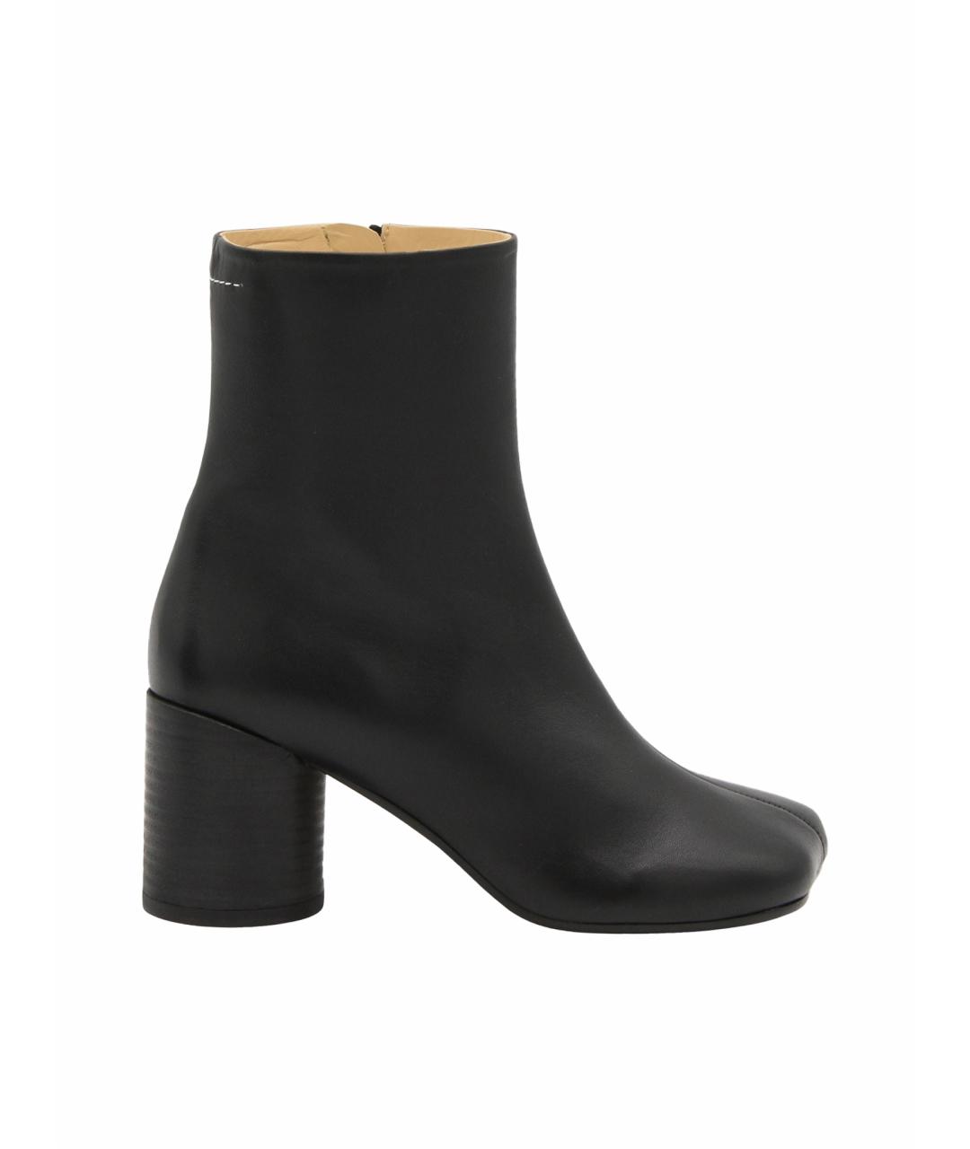 MM6 MAISON MARGIELA Черные кожаные ботильоны, фото 1