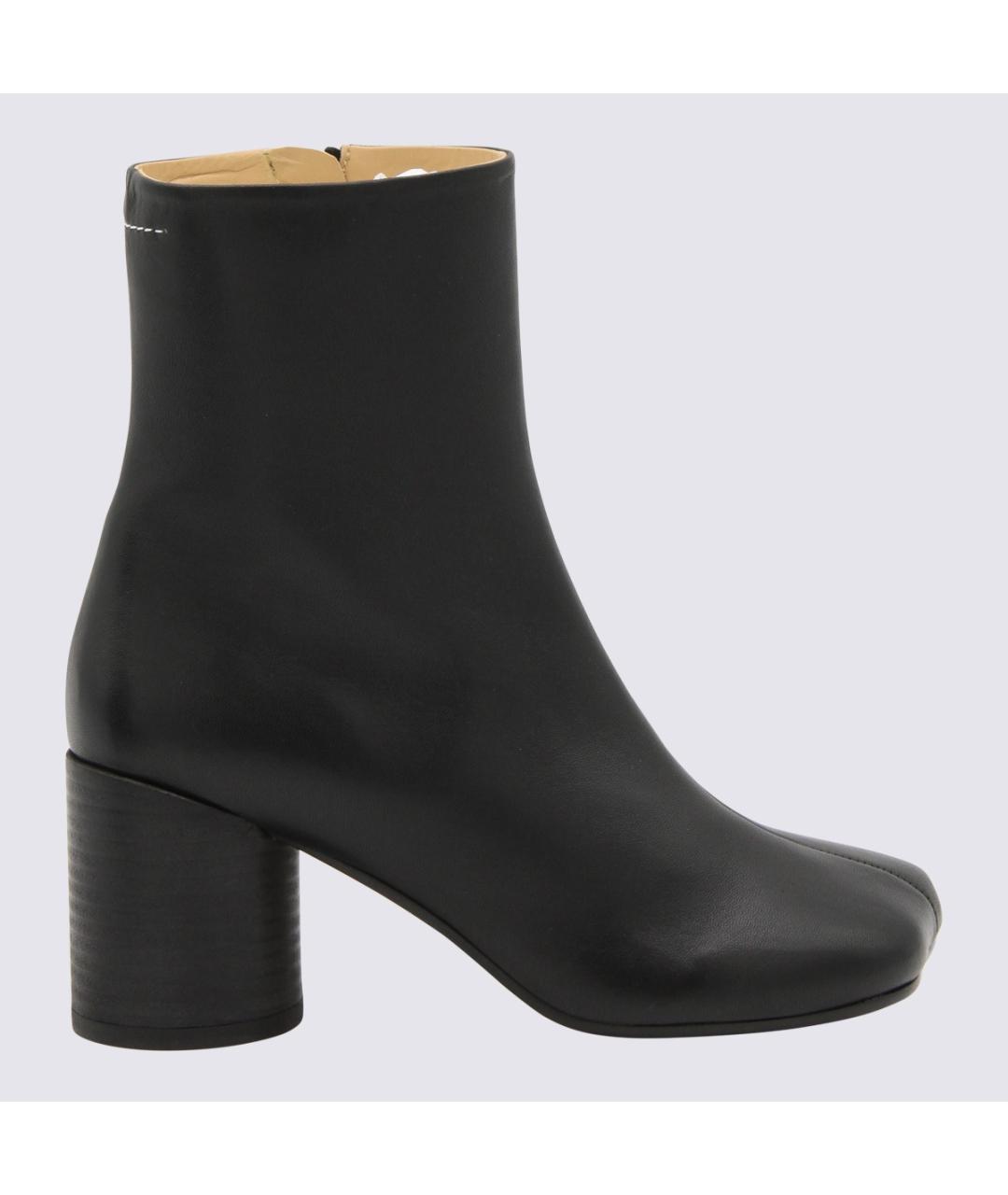 MM6 MAISON MARGIELA Черные кожаные ботильоны, фото 3