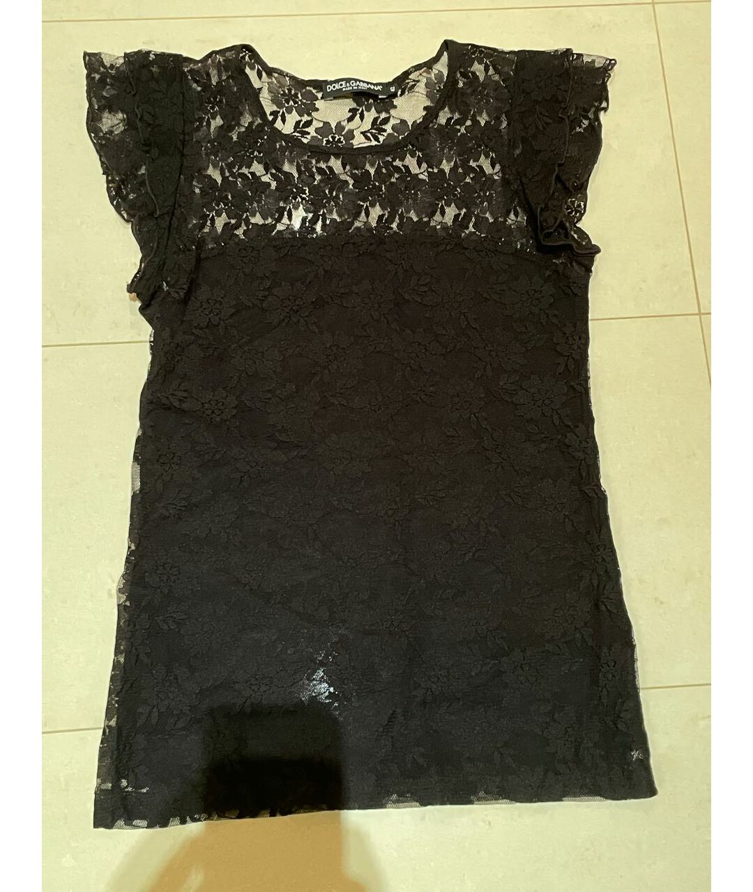 DOLCE&GABBANA Черная кружевная рубашка, фото 5