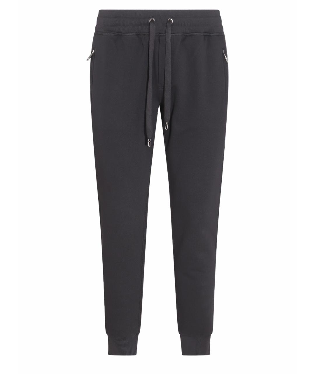 DOLCE&GABBANA Черные хлопковые повседневные брюки, фото 1