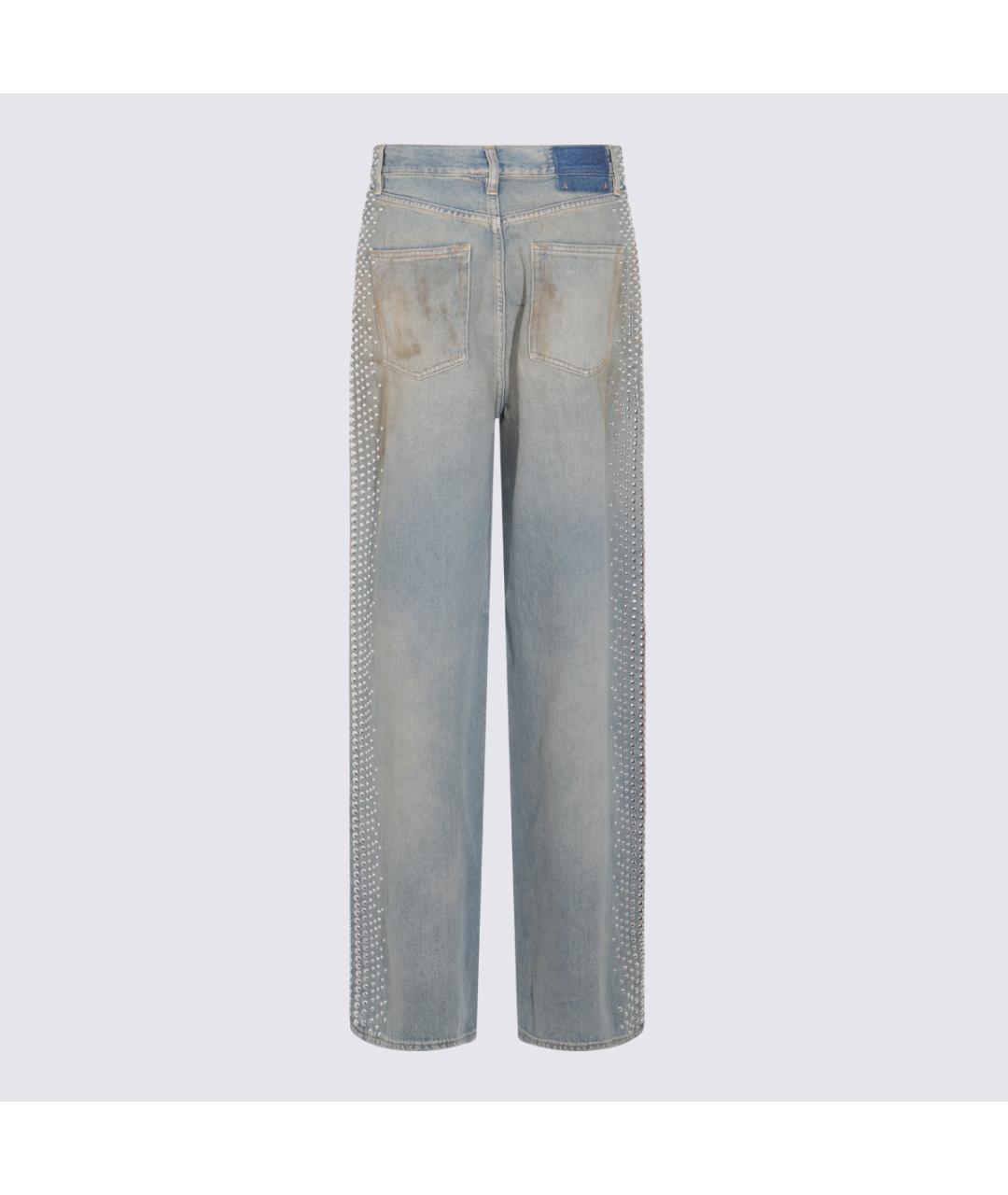 GOLDEN GOOSE DELUXE BRAND Голубые хлопковые прямые джинсы, фото 2