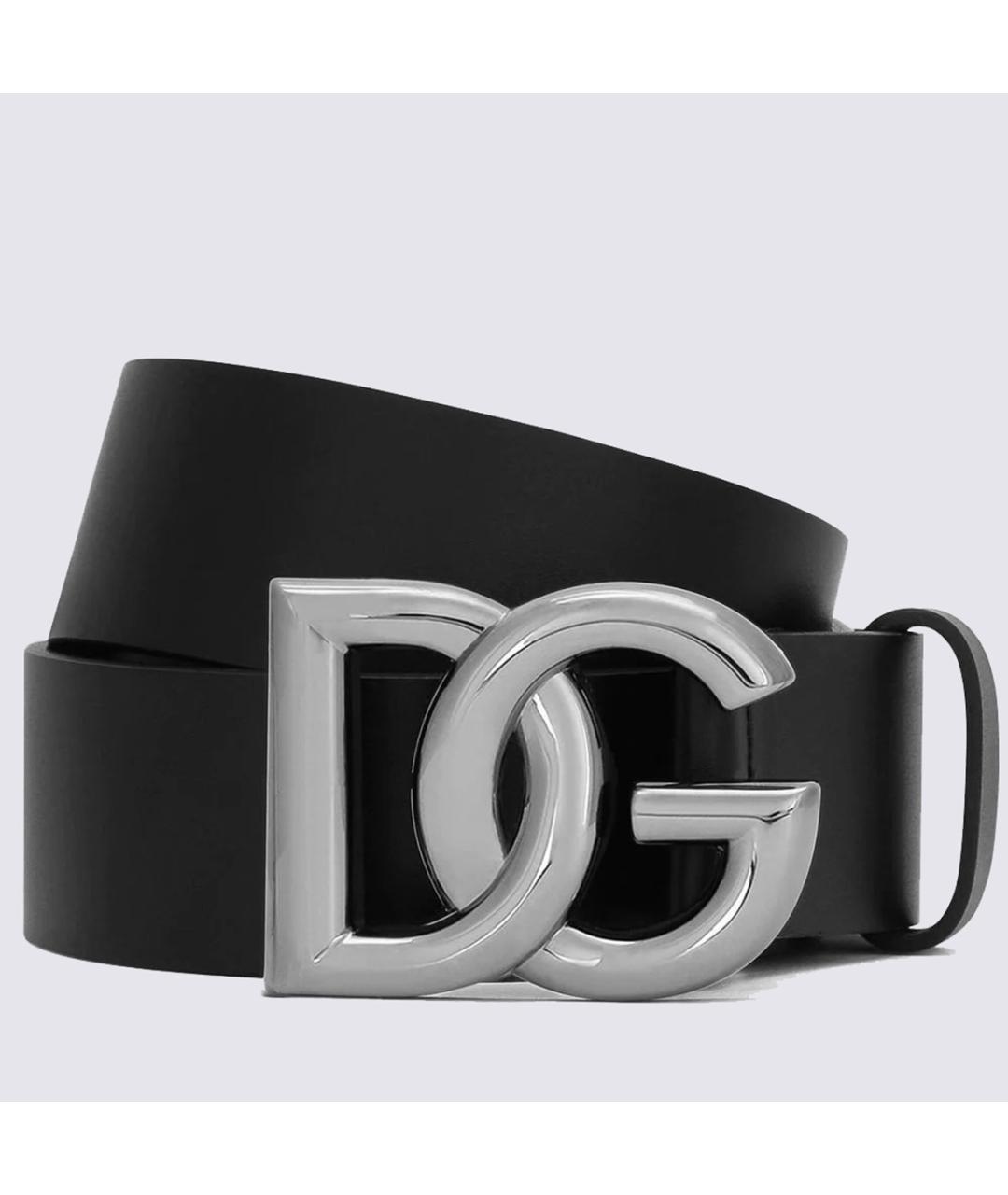DOLCE&GABBANA Черный кожаный ремень, фото 4