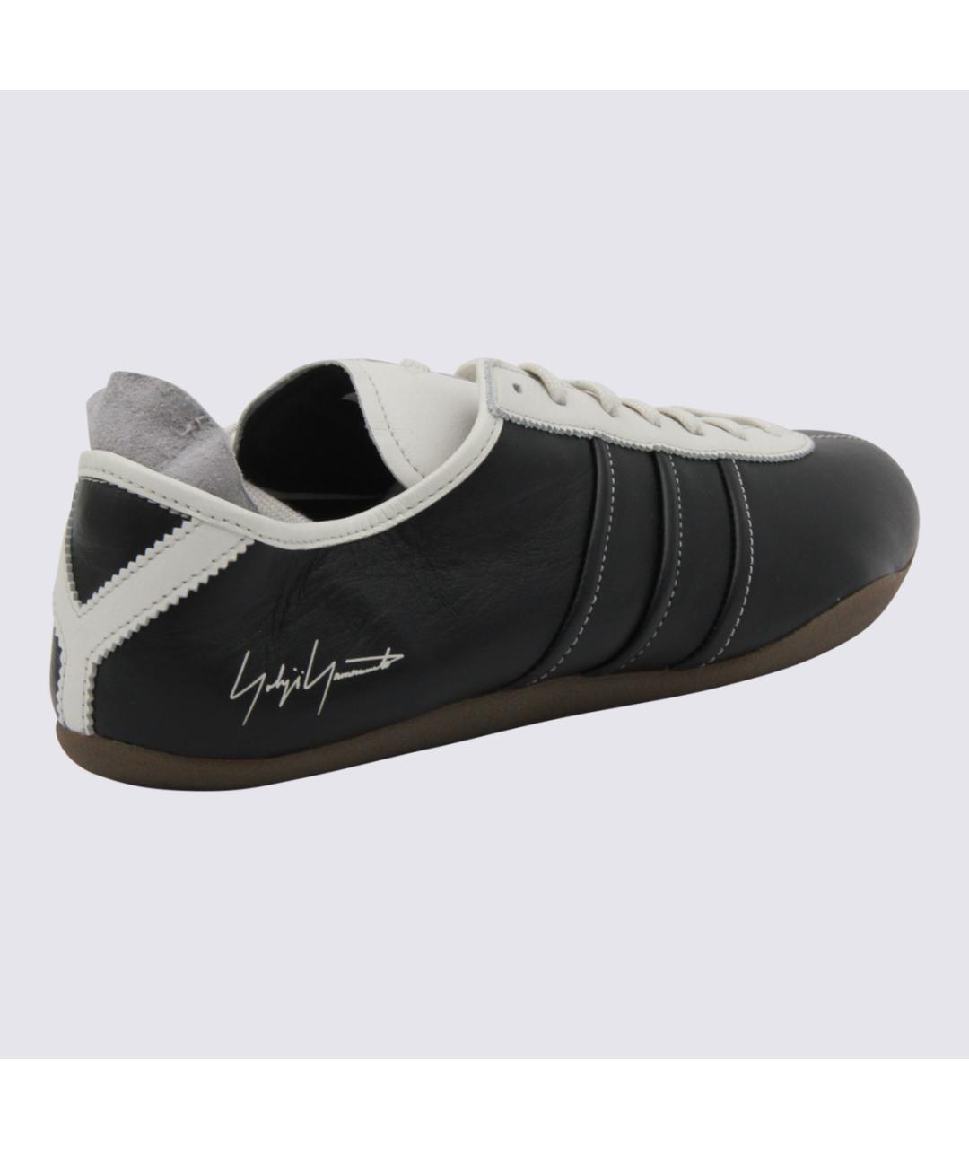 Y-3 Черные кожаные низкие кроссовки / кеды, фото 3