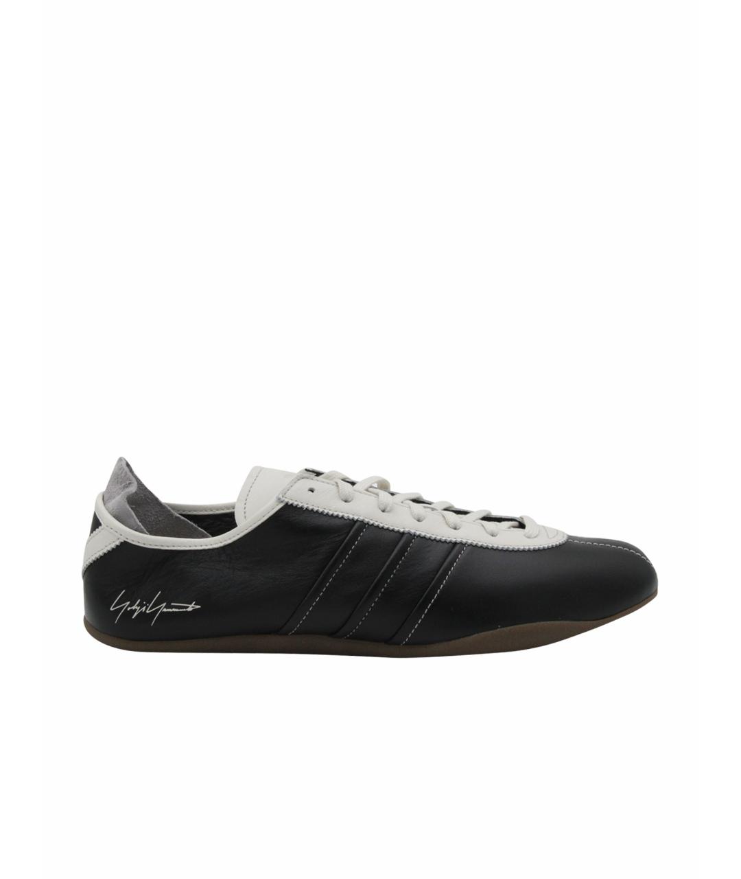 Y-3 Черные кожаные низкие кроссовки / кеды, фото 1
