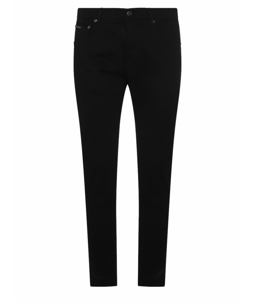 DOLCE&GABBANA Черные хлопковые прямые джинсы, фото 1