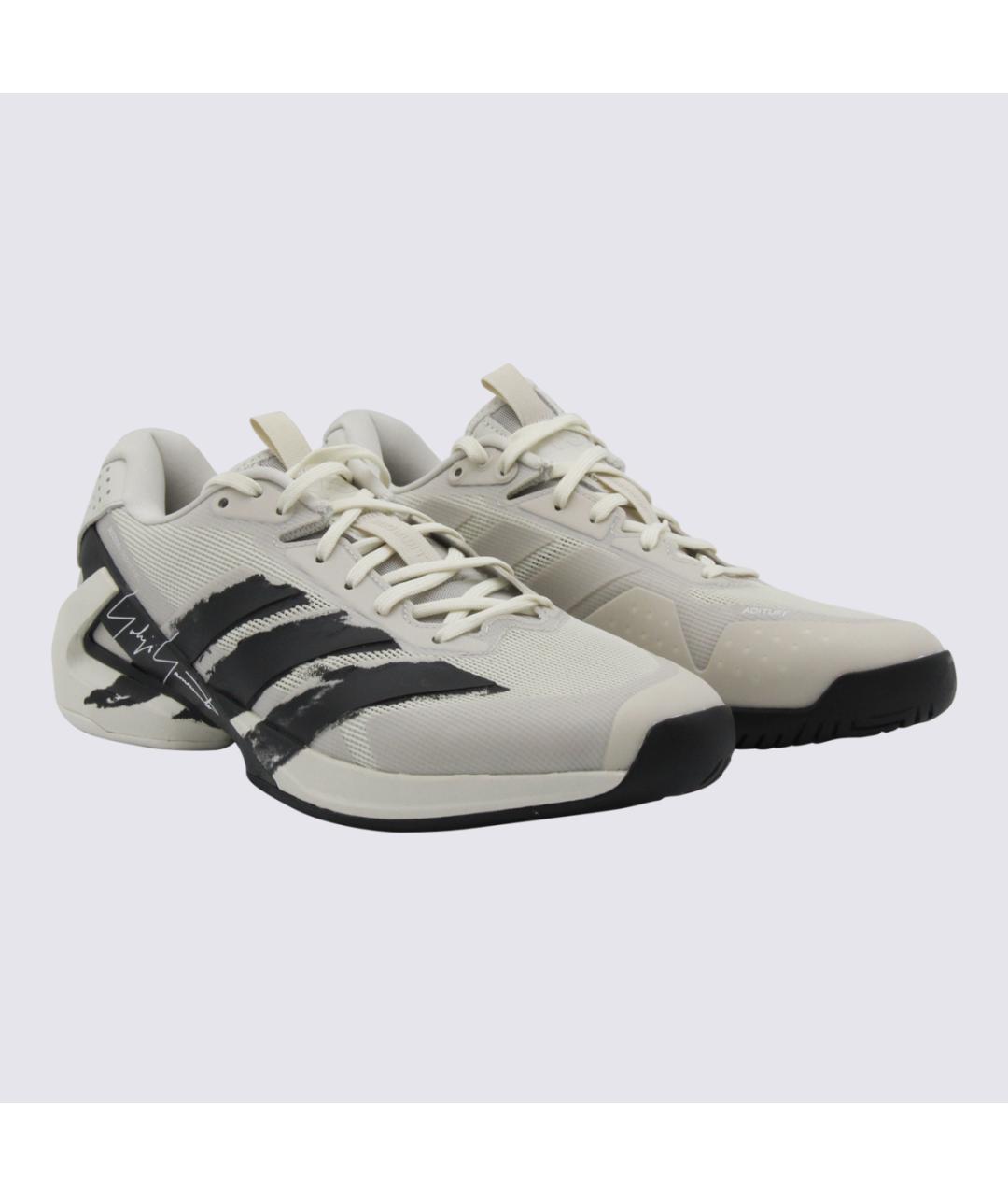 Y-3 Серые синтетические низкие кроссовки / кеды, фото 2