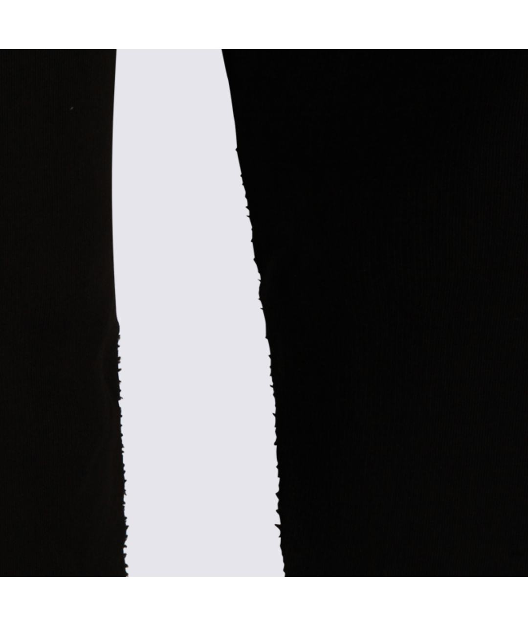 MM6 MAISON MARGIELA Черные хлопковые прямые брюки, фото 4