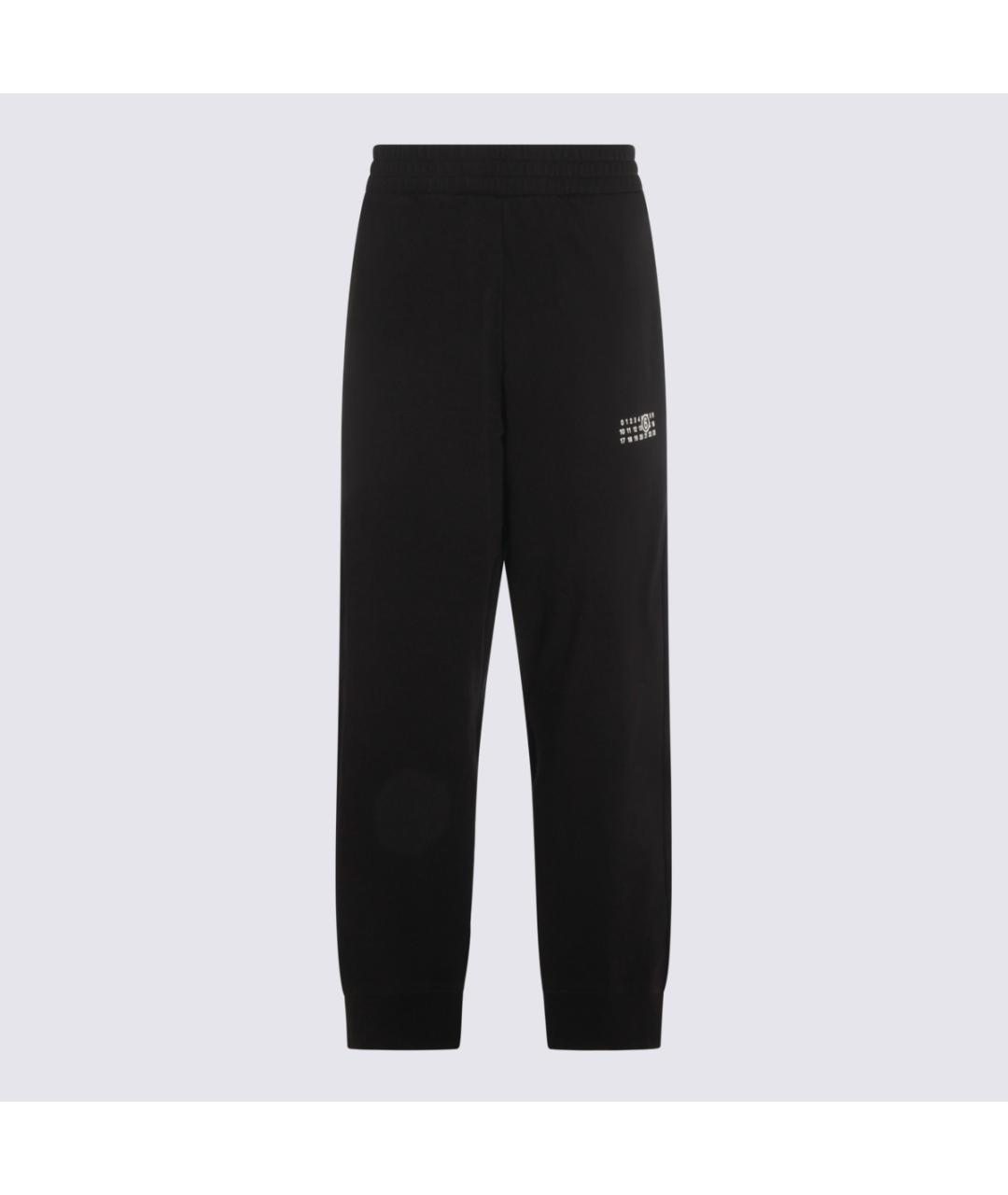 MM6 MAISON MARGIELA Черные хлопковые прямые брюки, фото 5