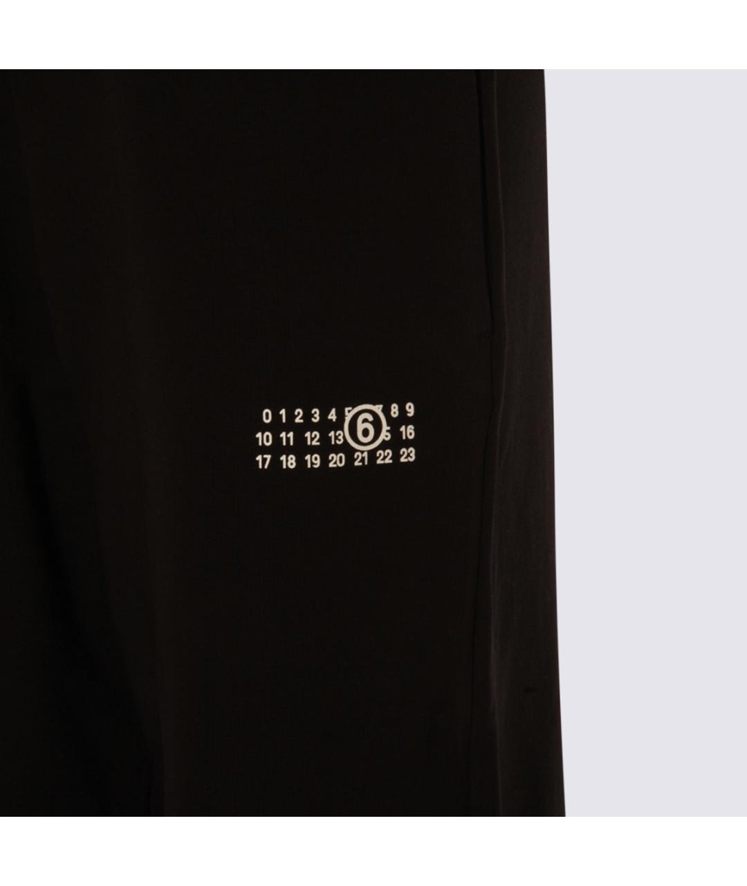 MM6 MAISON MARGIELA Черные хлопковые прямые брюки, фото 3