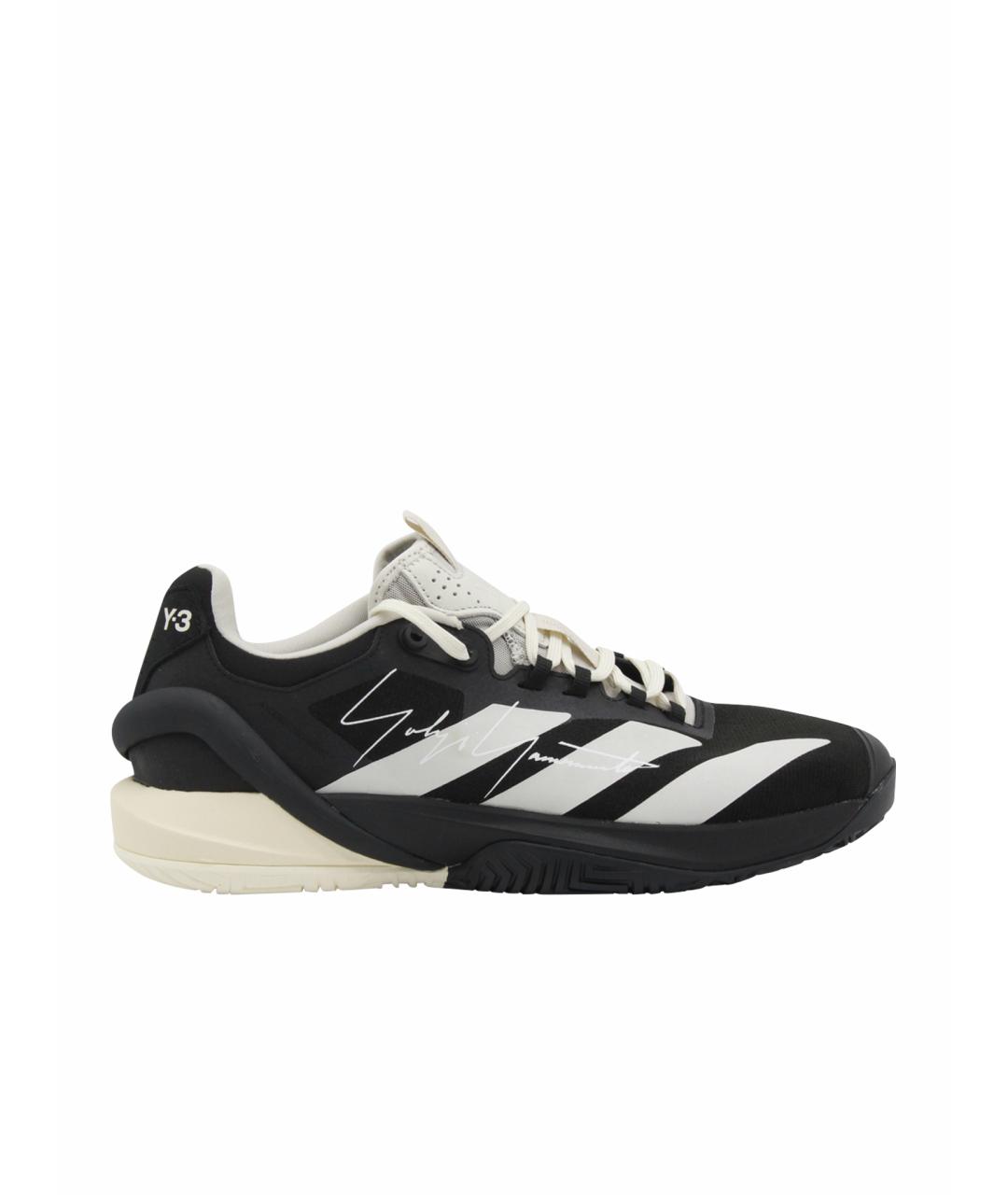 Y-3 Черные синтетические низкие кроссовки / кеды, фото 1