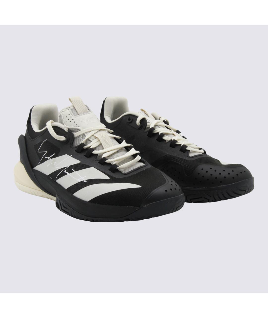 Y-3 Черные синтетические низкие кроссовки / кеды, фото 2