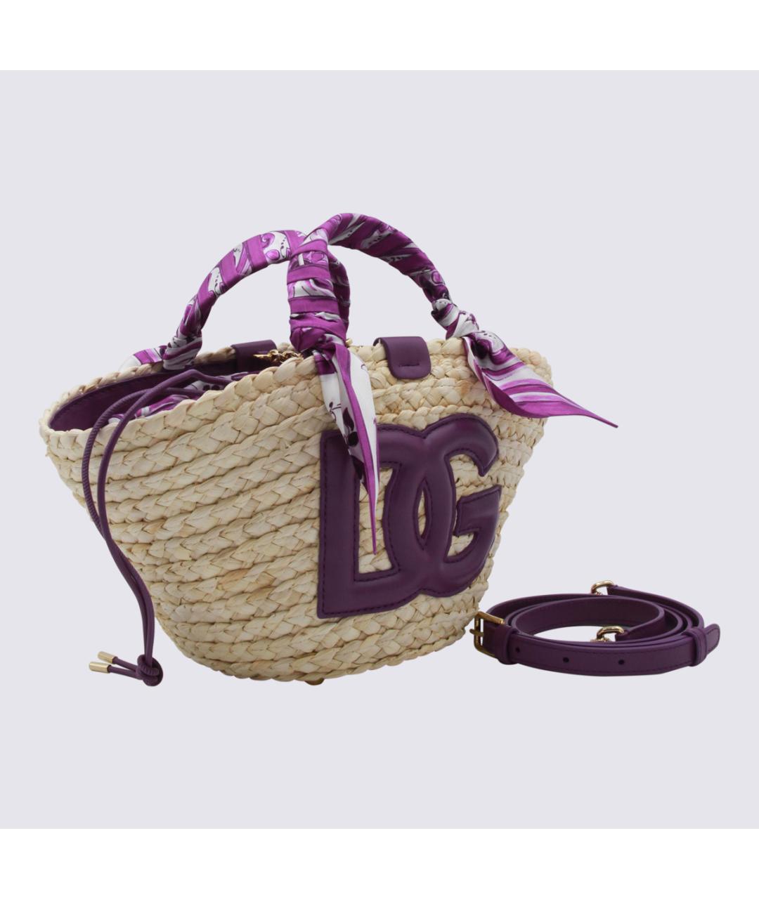 DOLCE&GABBANA Бежевая пелетеная сумка тоут, фото 2