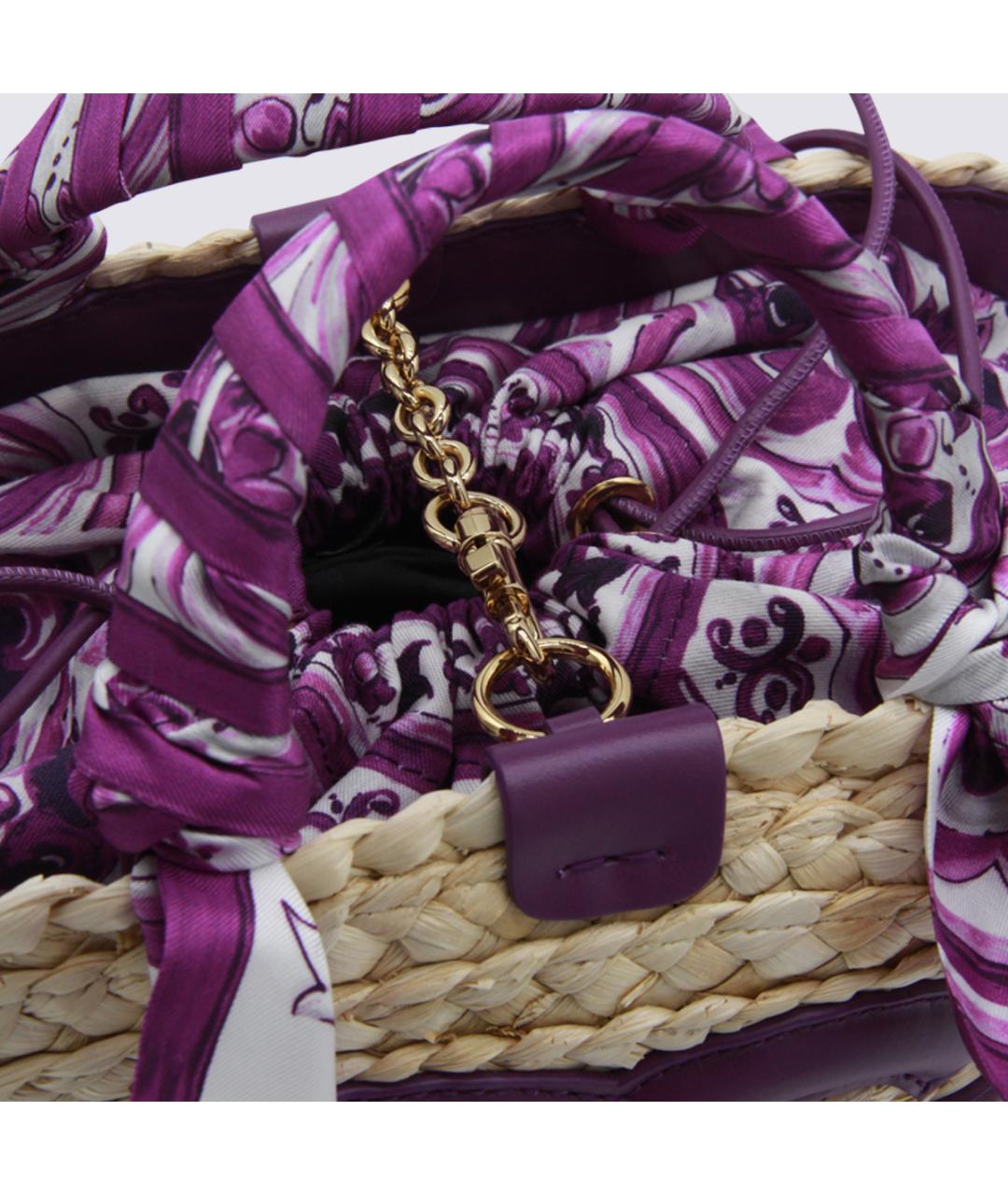 DOLCE&GABBANA Бежевая пелетеная сумка тоут, фото 4