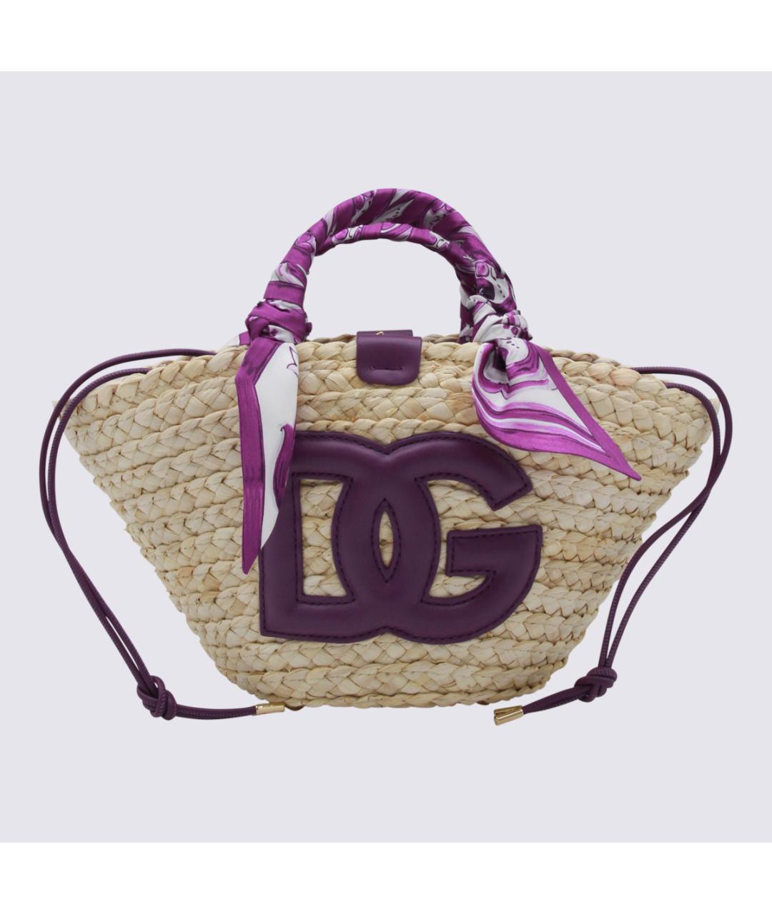 DOLCE&GABBANA Бежевая пелетеная сумка тоут, фото 5