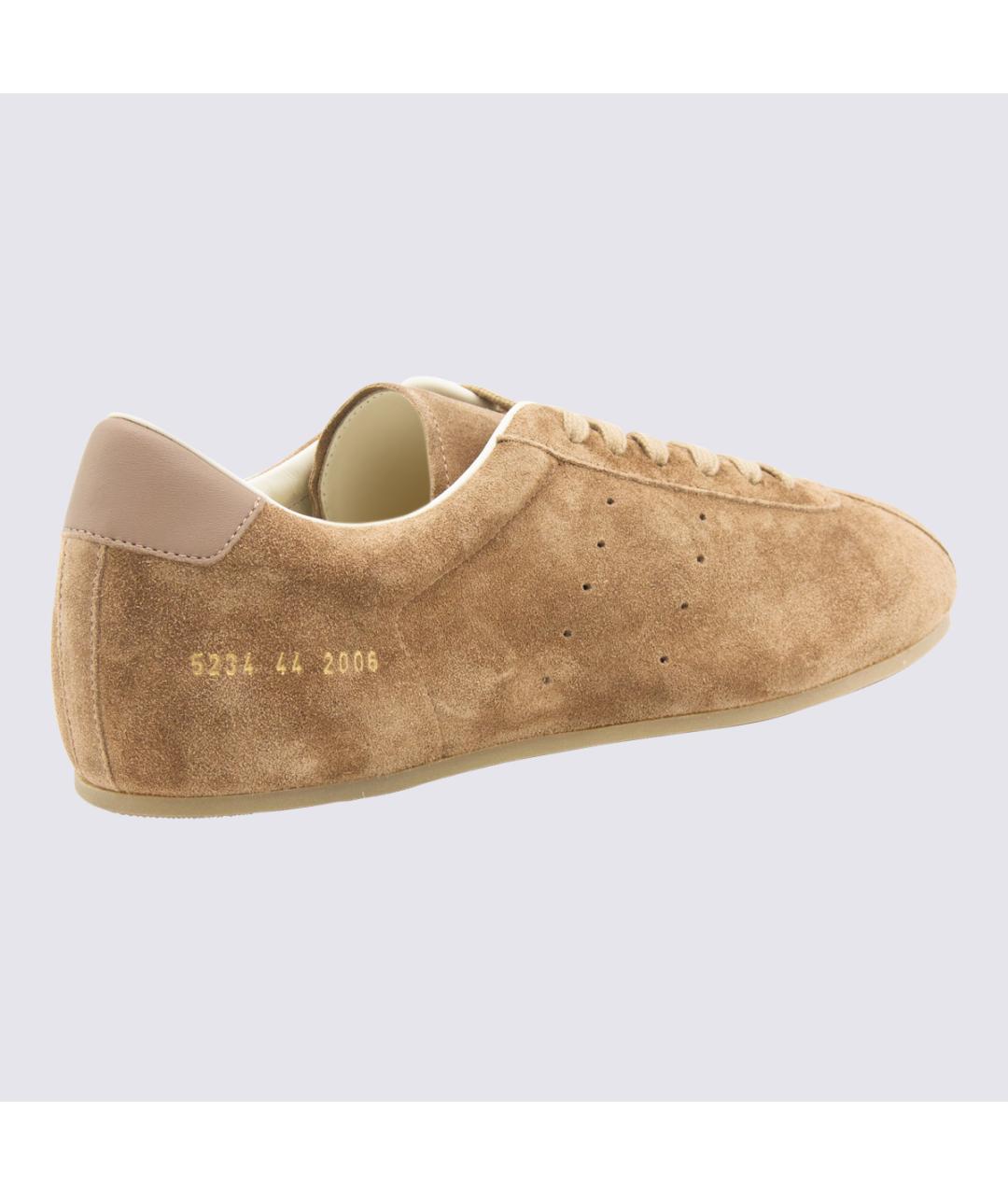 COMMON PROJECTS Бежевые замшевые низкие кроссовки / кеды, фото 3