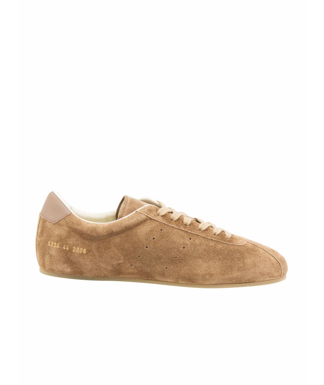 COMMON PROJECTS Бежевые замшевые низкие кроссовки / кеды, фото 1