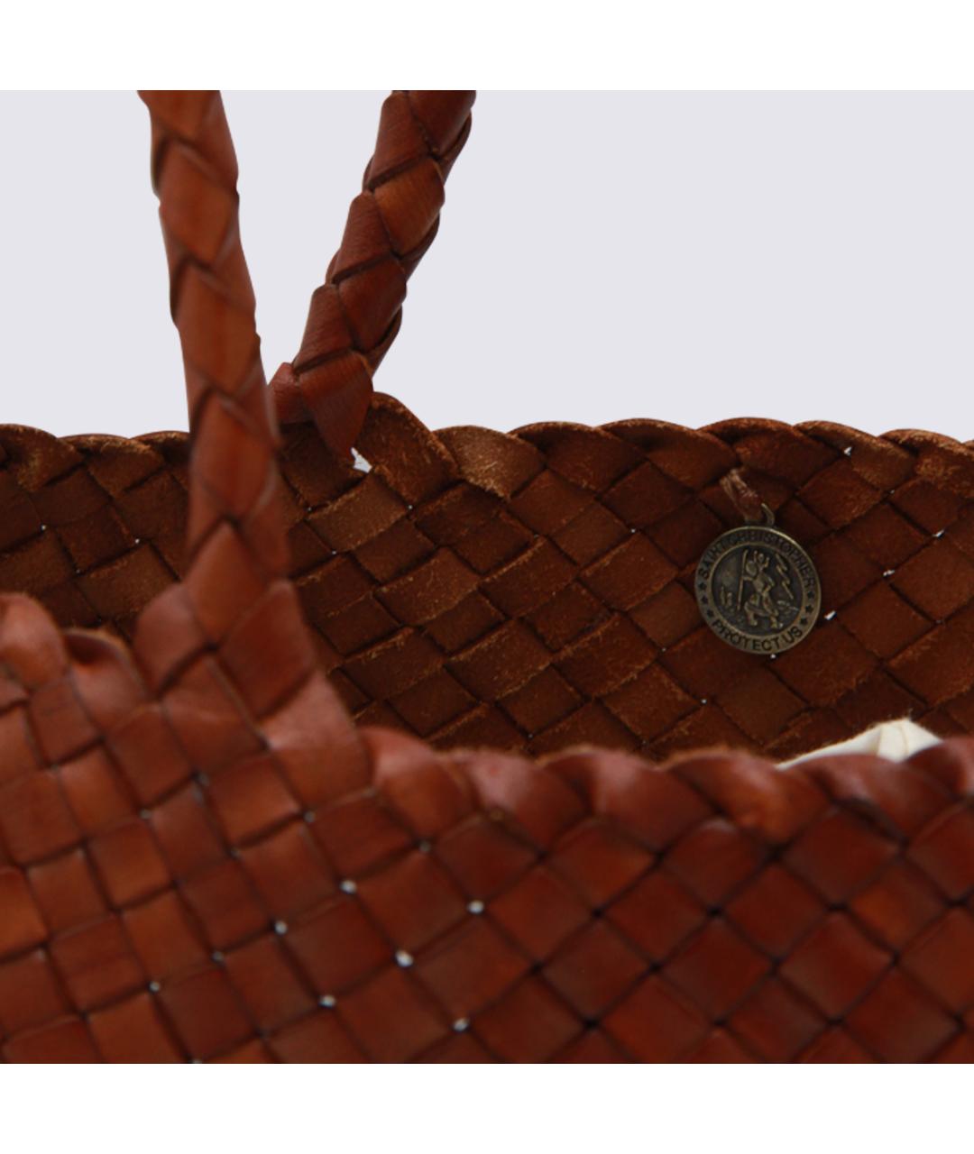 Dragon Diffusion Коричневая кожаная сумка тоут, фото 3