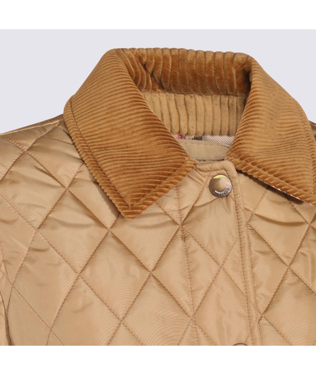 BURBERRY Бежевая полиамидовая куртка, фото 4