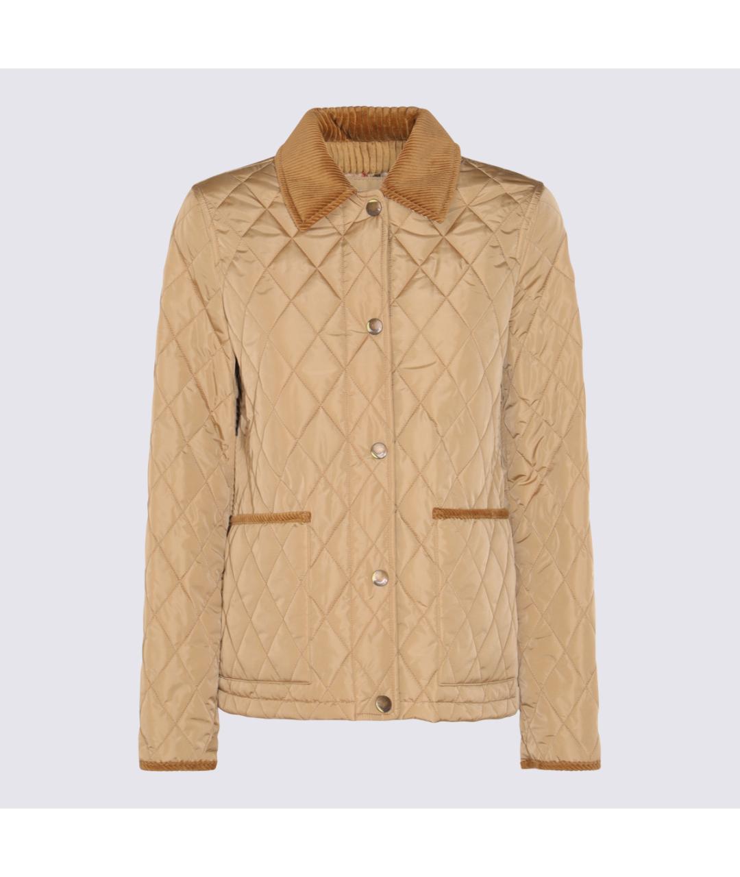 BURBERRY Бежевая полиамидовая куртка, фото 5