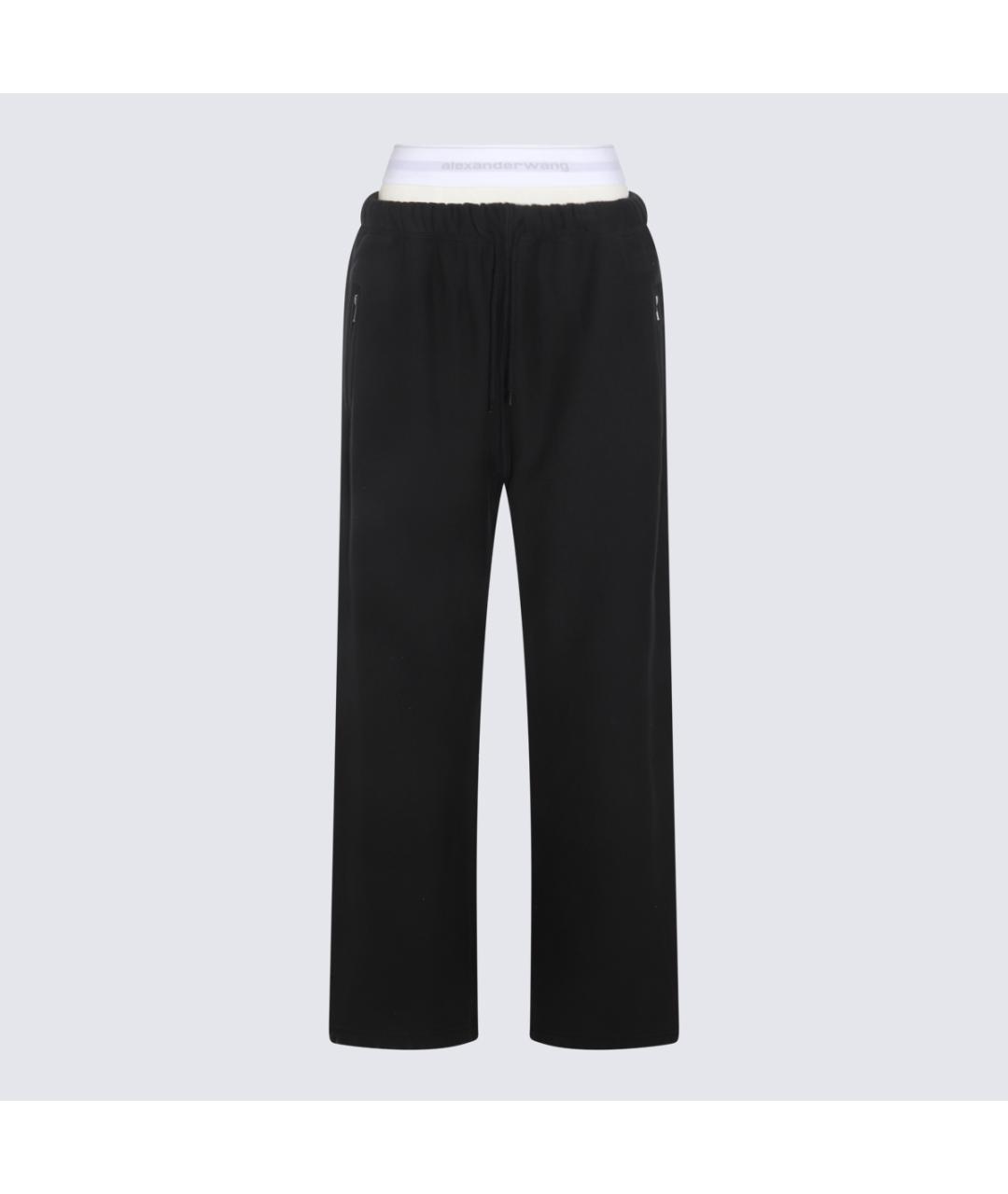 ALEXANDER WANG Черные хлопковые прямые брюки, фото 3
